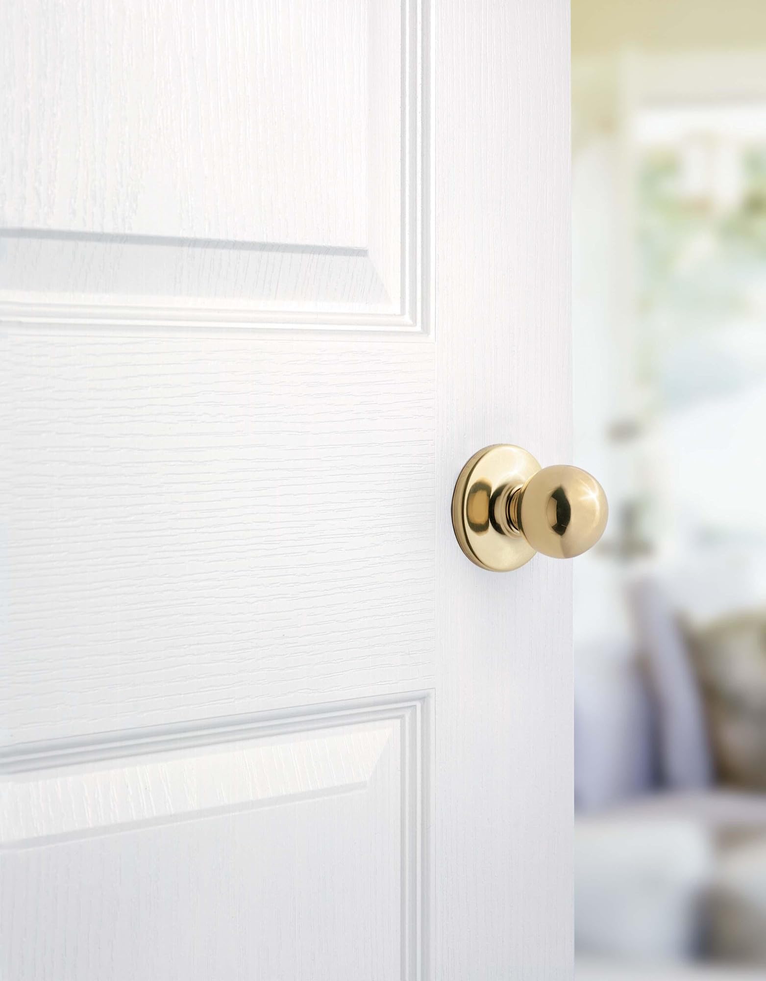 Kwikset Polo Dummy Door Knob, Single Sided Handle for Closets, French Double Doors, and Pantry, Matte Black Non-Turning Interior Push/Pull Door Knob, with Microban Protection