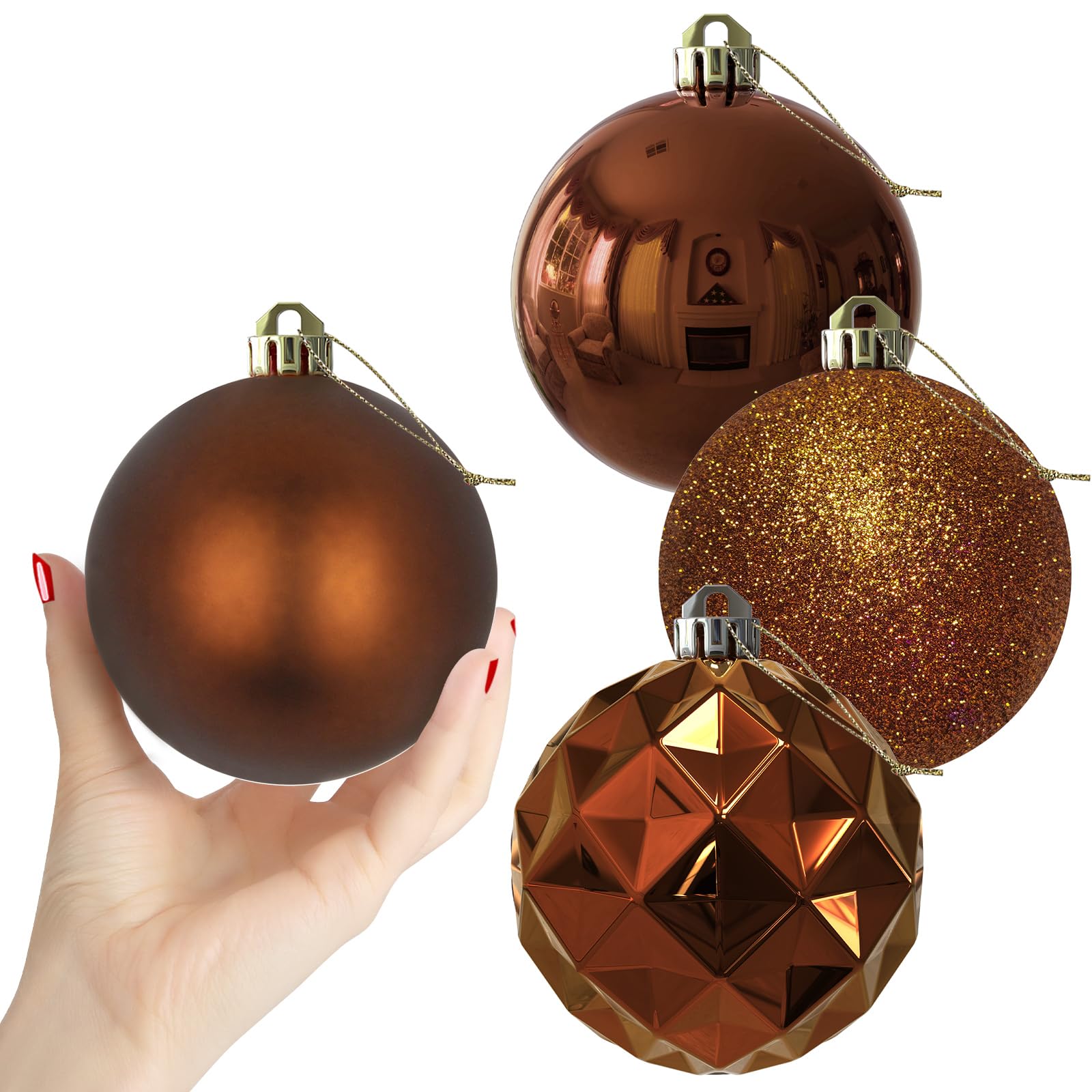 Bubblegun Pink 1.6" Small Christmas Balls Christmas Tree Decoration Ornaments Shatterproof Hanging Balls for Birthday Halloween Holiday Wedding Decorations Set of 12pcs