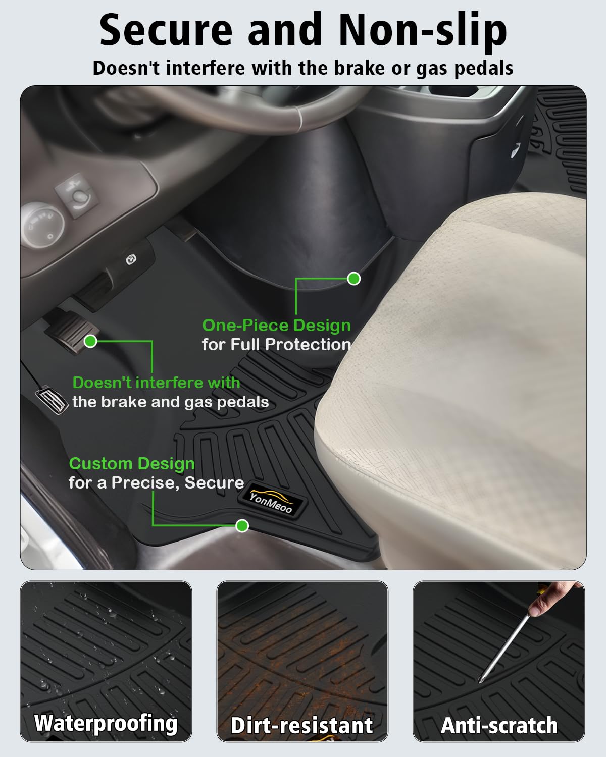 Floor Mats & Cargo Mat & Backrest Mat Custom for Toyota RAV4 Hybrid 2026 (Not for Cargo Area with Subwoofer) (Not for Phev), Door Sill Guards, All Weather TPE Floor Liners for RAV-4 2026 Accessories