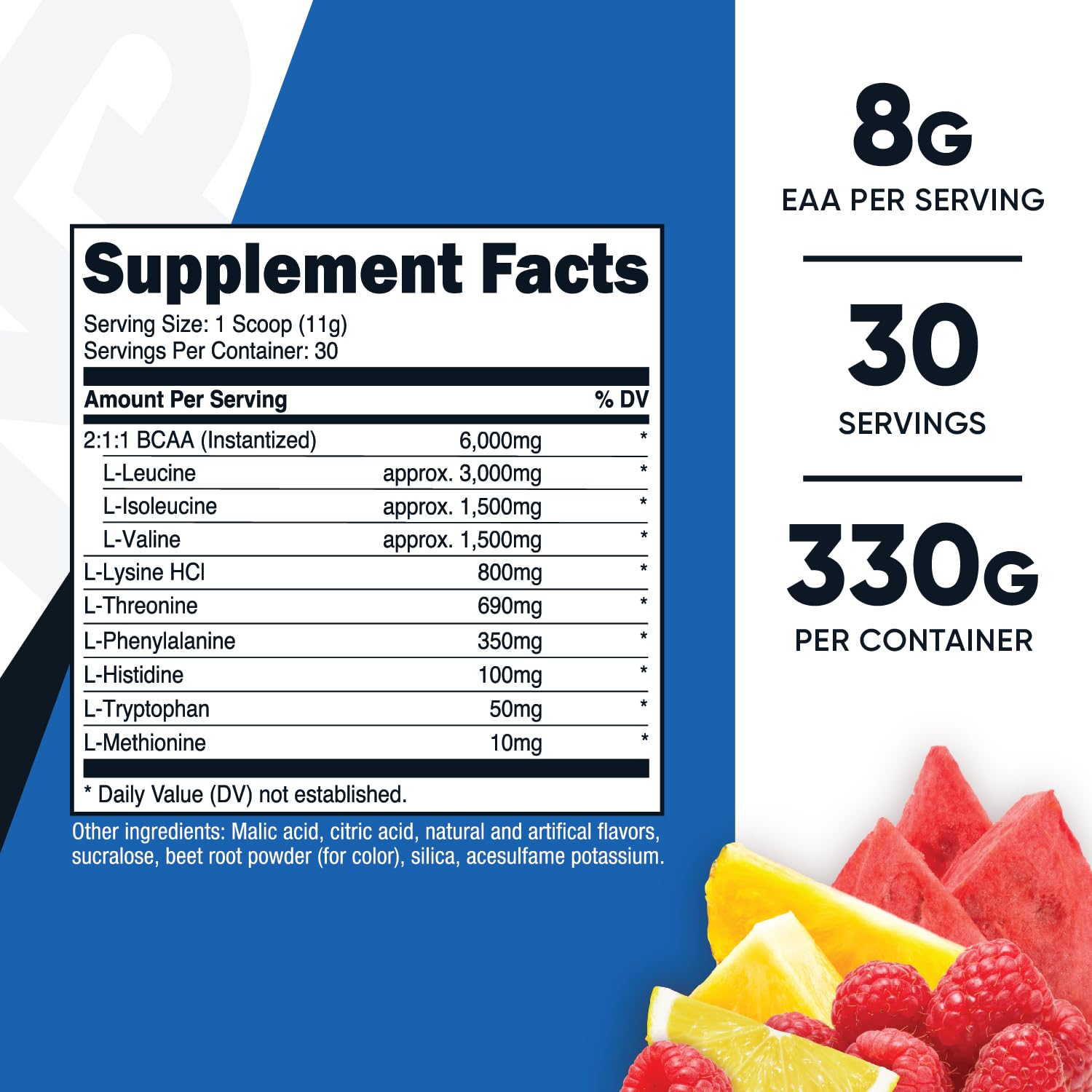 Nutricost EAA Powder 30 Servings (Blue Raspberry) - Essential Amino Acids - Non-GMO, Gluten Free, Vegetarian Friendly