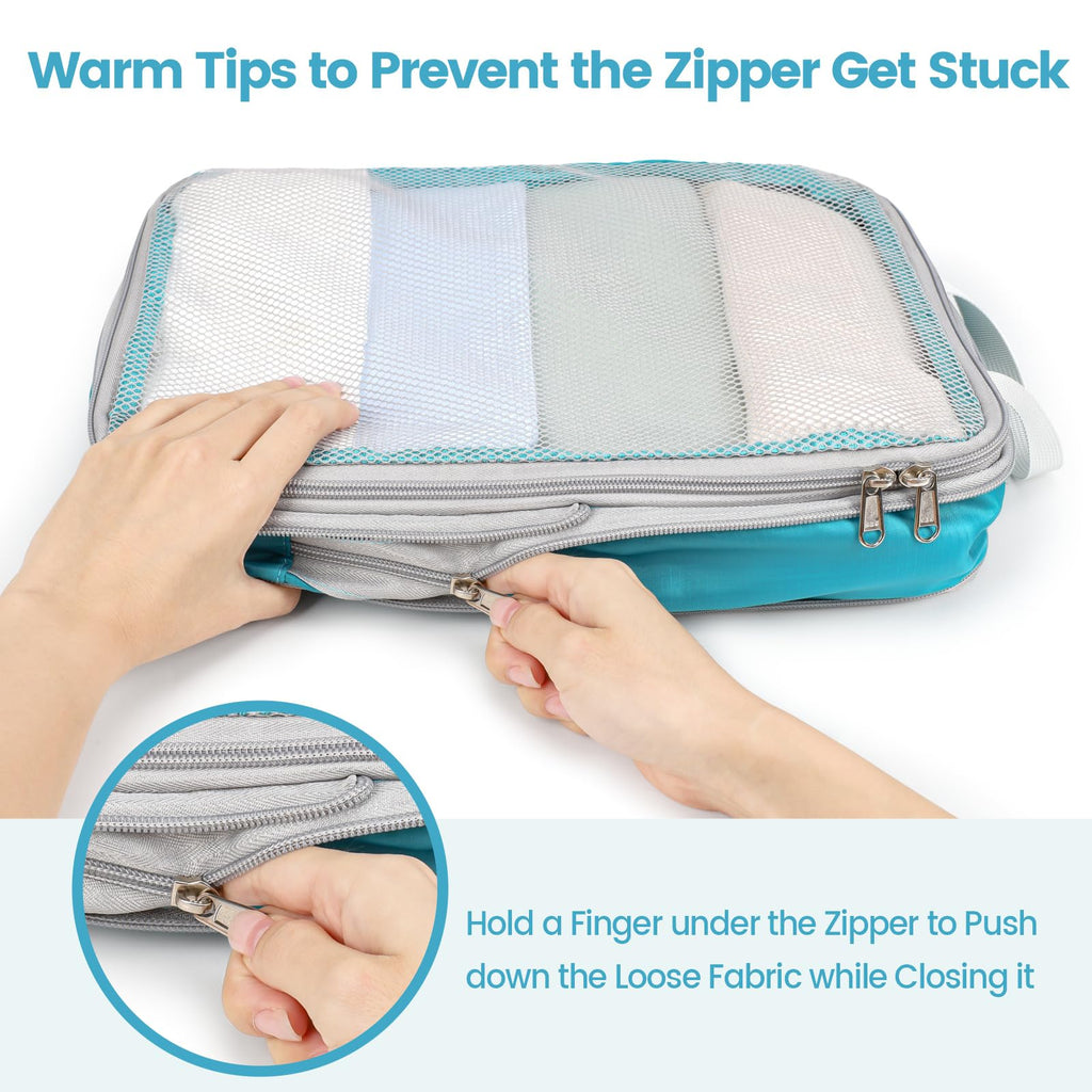 Cambond Compression Packing Cubes for Travel - Lightweight Expandable Travel Bags Luggage Organizers Travel Essentials Compression Cubes for Travel Space Saver for Carry on Suitcases Organizer