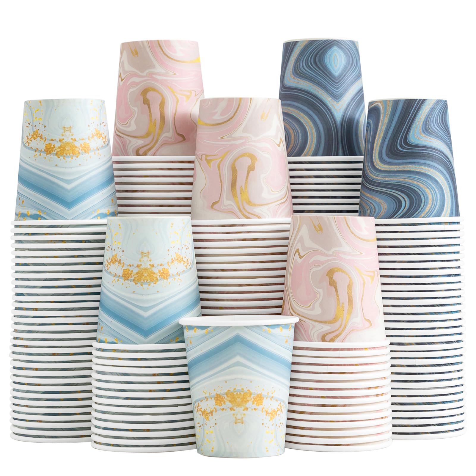 BYSNOW 100 Pack 3 oz Paper Cups, Disposable Bathroom Cups, Small Mouthwash Cups, Mini Paper Cups for Bathroom, White 100Pack