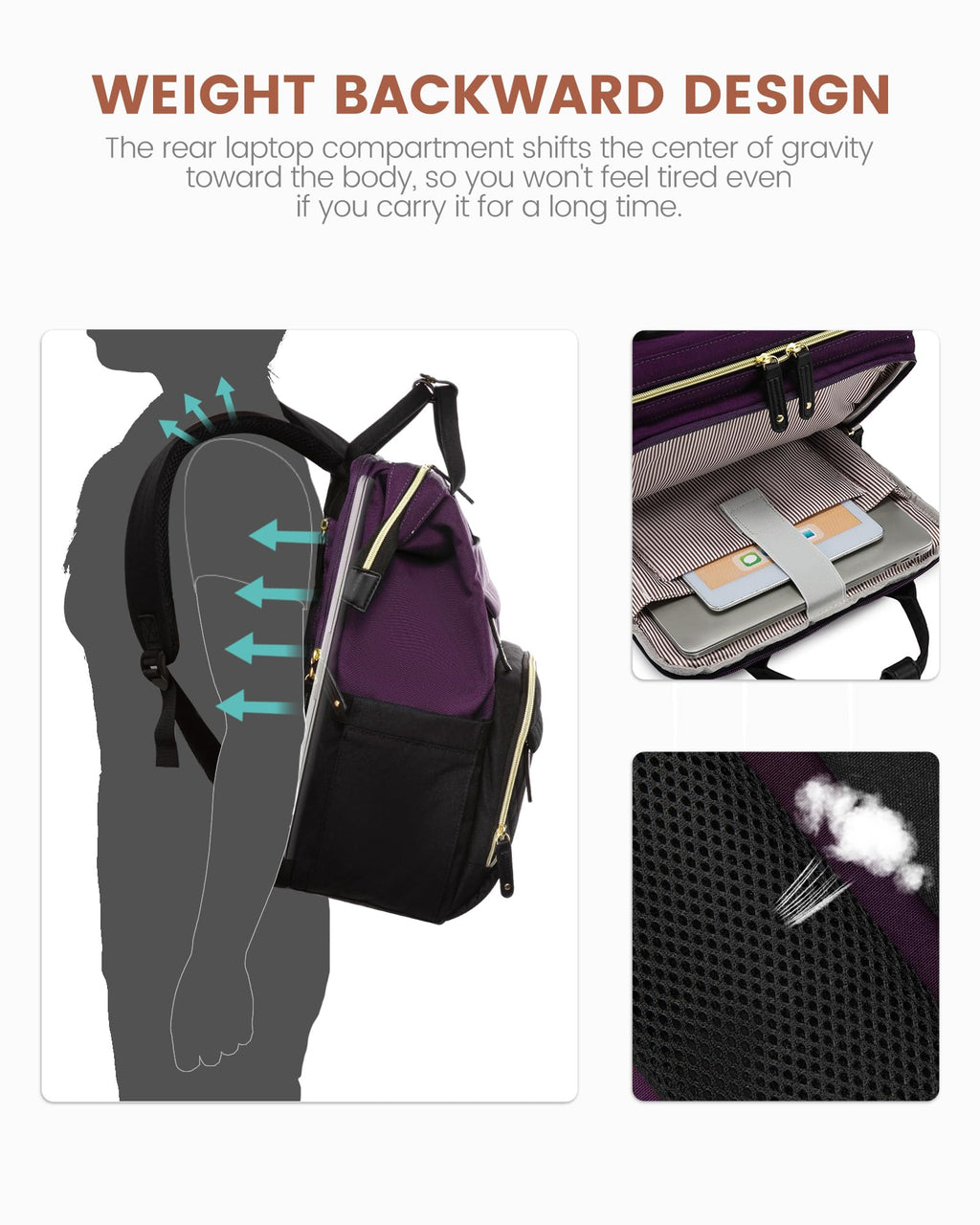LOVEVOOK Laptop Backpack for Women, 15.6 inch Waterproof Nurse Bag Teacher Work Backpack Purse for Women, Travel Computer Backpack for College Office Business Ladies