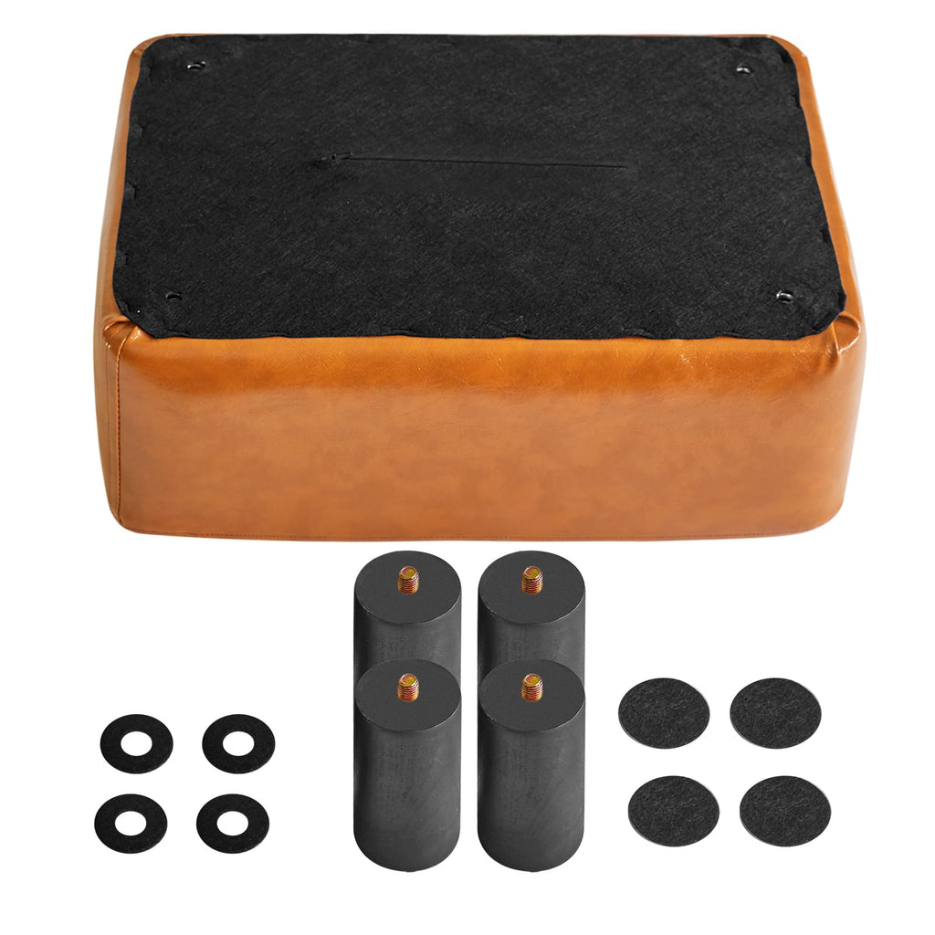 IBUYKE 16.54" Small Footstool, PU Faux Leather Step Stool, with Padded Seat Pine Wood Legs and Padded Rectangular Stool, for Bedroom, Black RF-BD210