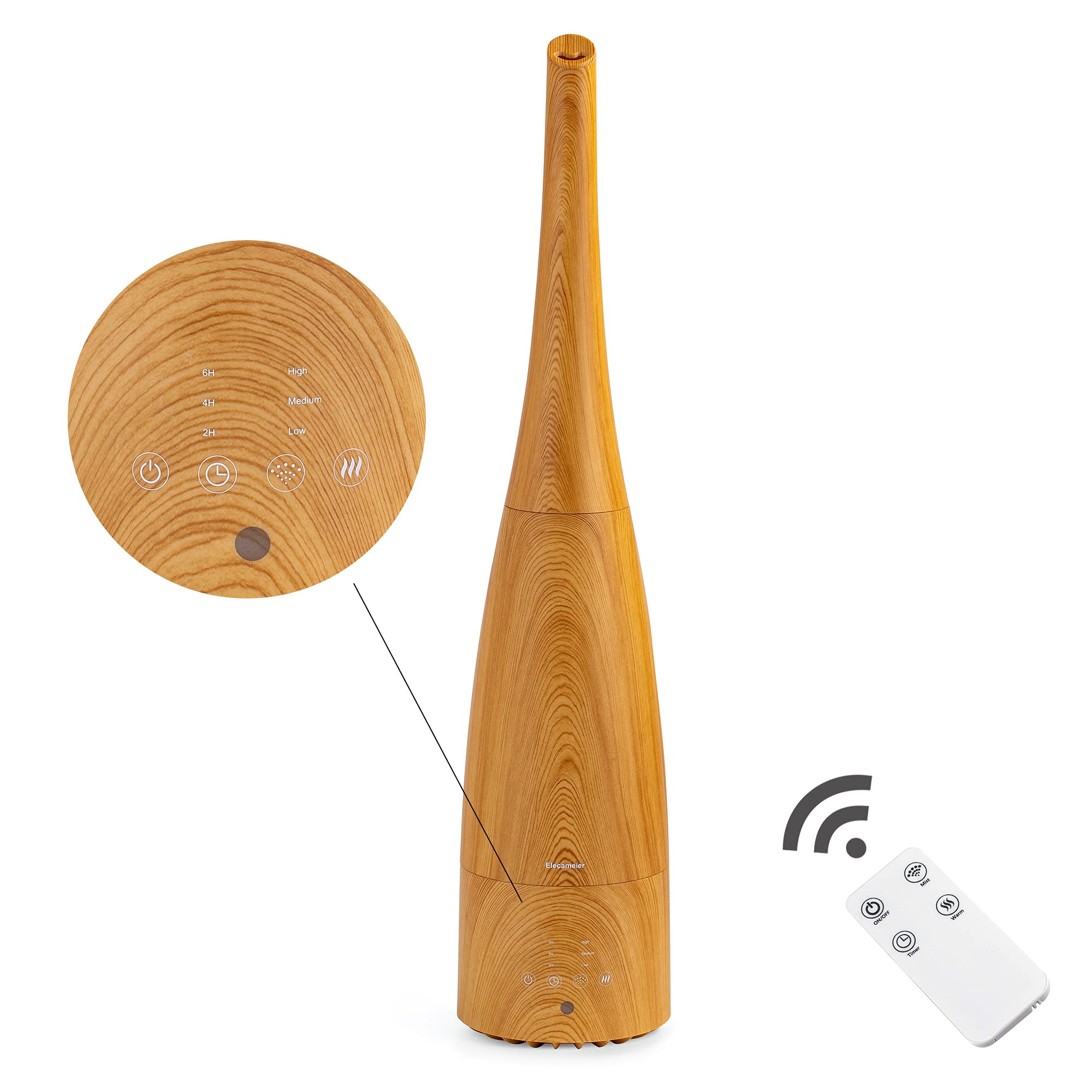 Warm and Cool Mist Humidifier for Home/Bedroom with Remote Control 2.3L Smart Air Humidifier for Desk/Office/Bedroom 25dB Whisper Quiet with Auto Shut off