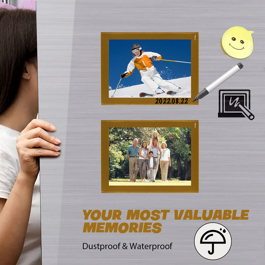 STTMGN Magnetic Picture Frames with Black Border(2.5"X3.5",12 Pack),Mini Wallet Size Magnet Photo Sleeves Pockets/Holder,Decorations for Home/Office/School/Classroom/Party