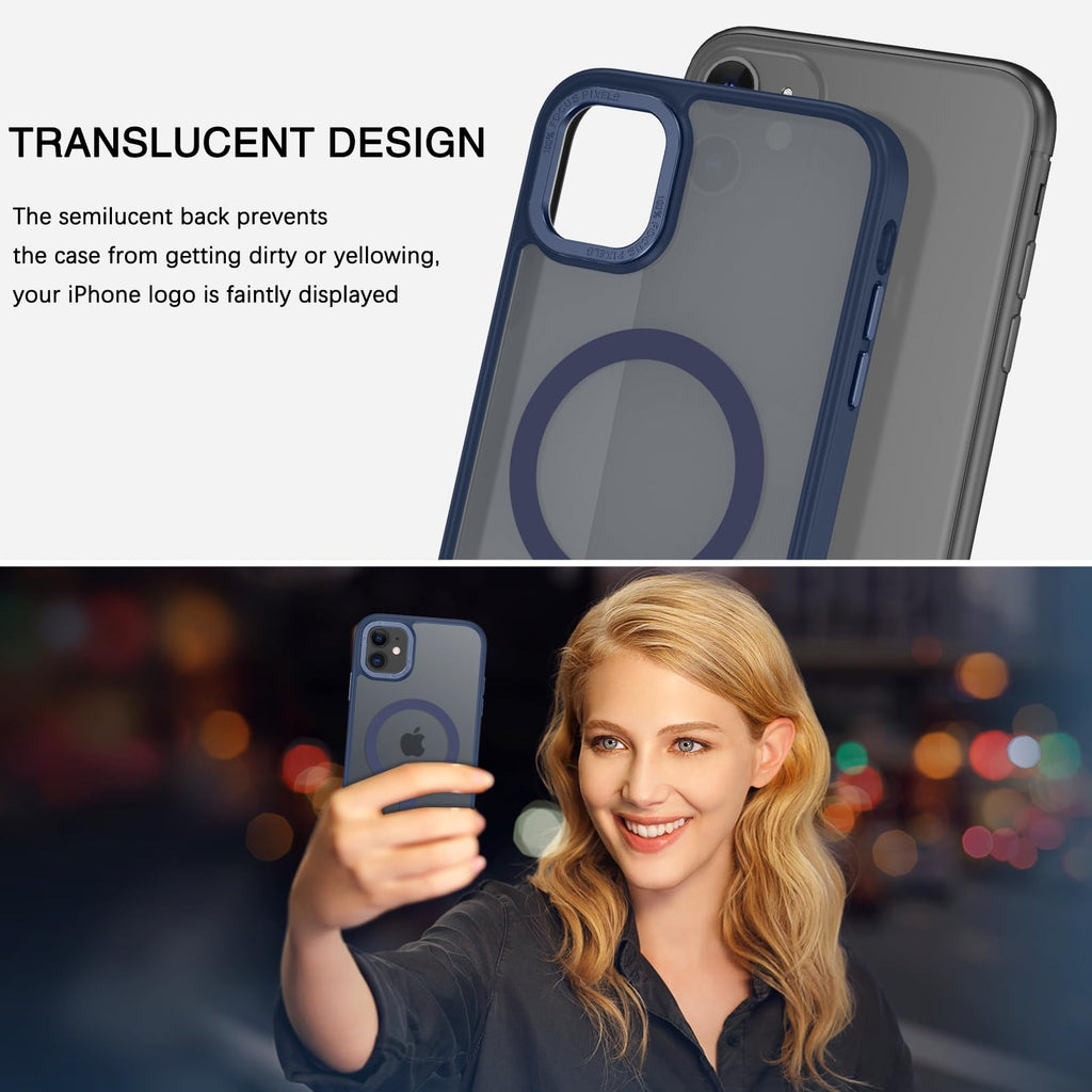 BENTOBEN for iPhone 11 Phone Case, Phone case for iPhone 11 Magnetic Case [Compatible with Mag Safe] Translucent Matte Slim Shockproof Anti-Fingerprint Protective Cover for iPhone 11 6.1’’ Black