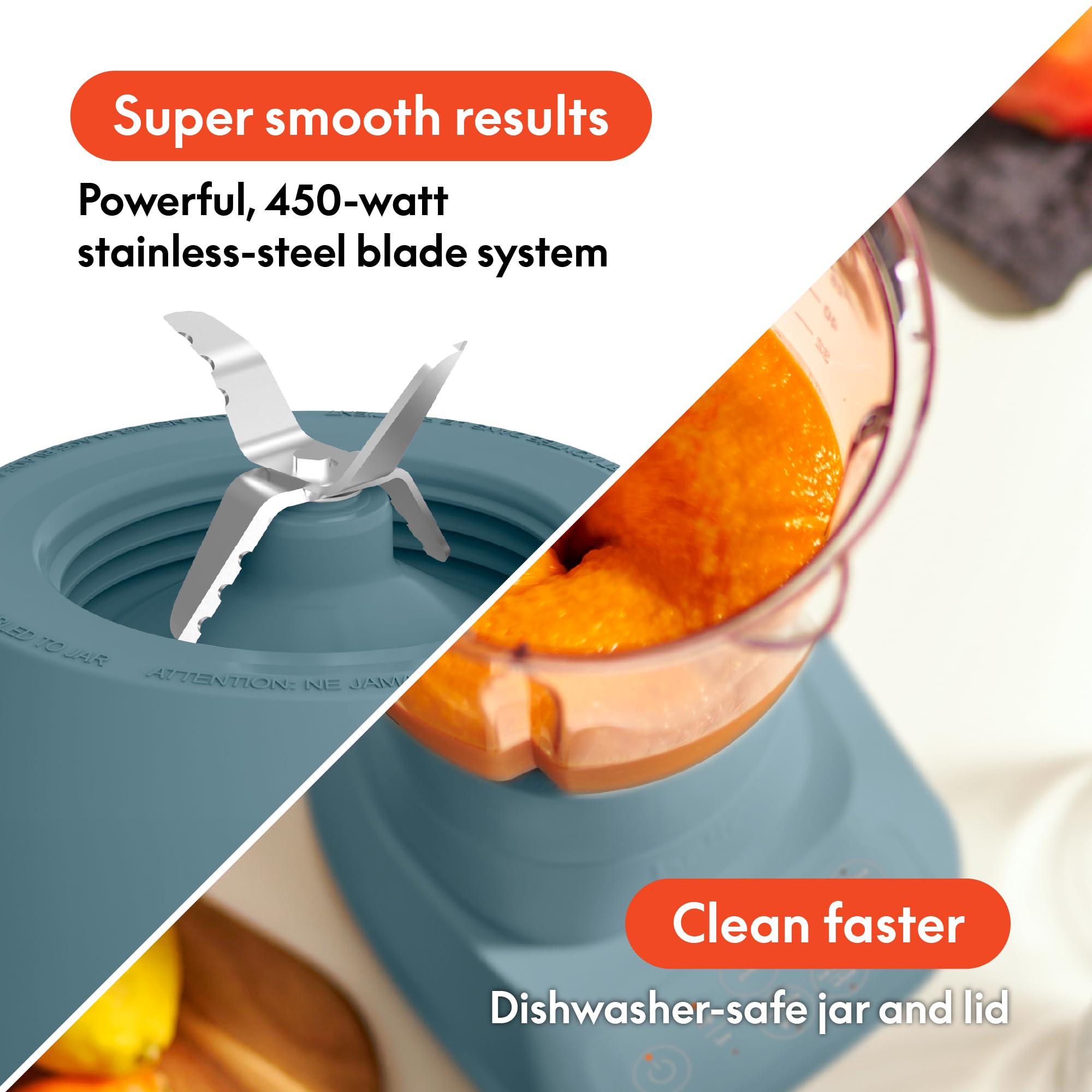 bella 10 Speed Countertop Blender, Juicer & Smoothie Maker, Fits-anywhere™ Kitchenware, Slim Flip & Store Design, Dishwasher Safe 48oz Capacity Pitcher & Lid, Stainless Steel Blade, 450 Watt, Blossom