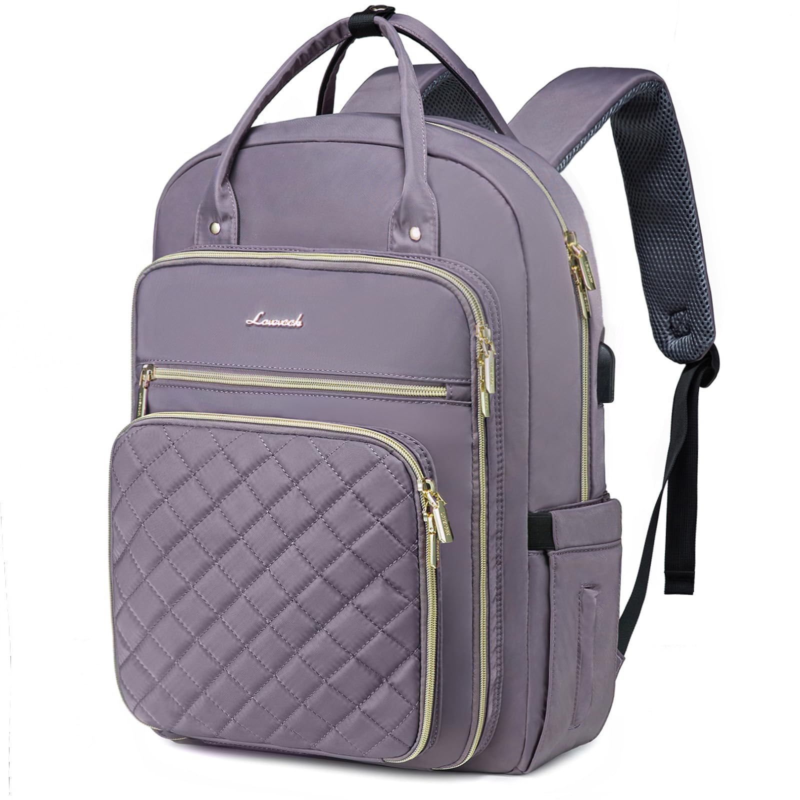 LOVEVOOK Laptop Backpack for Women, Water Resistant Travel Work Backpacks Purse College Business Teacher Nurse Computer bag with USB Charging Port