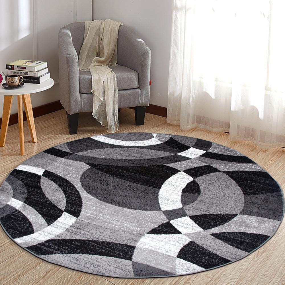 Rugshop Contemporary Modern Circles Abstract Area Rug 2' x 3' Blue