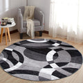 Rugshop Contemporary Modern Circles Abstract Area Rug 2' x 3' Blue