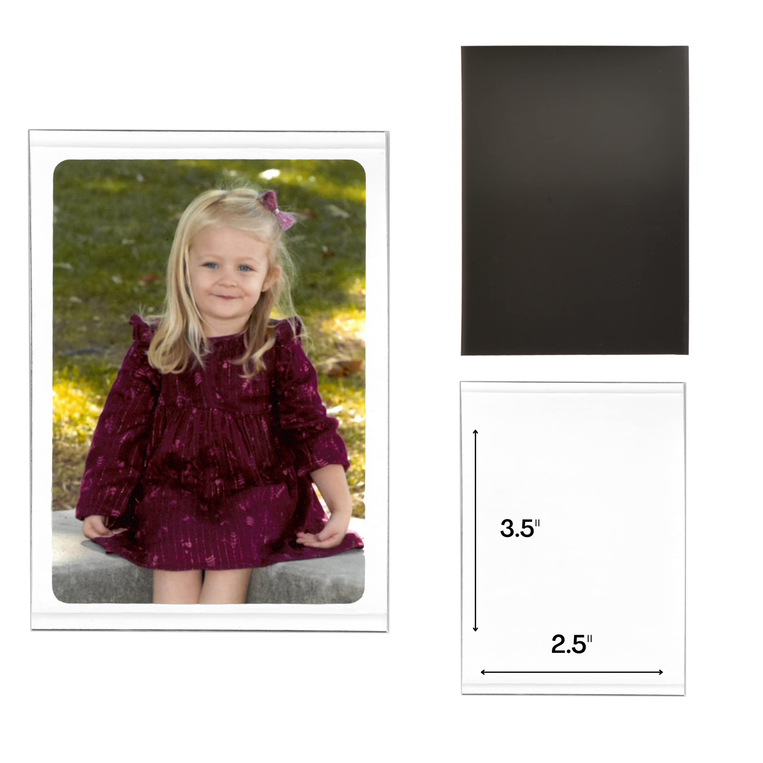 Magtech Magnetic Photo Pocket Picture Frame, White, Holds 2.5 x 3.5 Inches Photos, 10 Pack, Made in the USA (12310)
