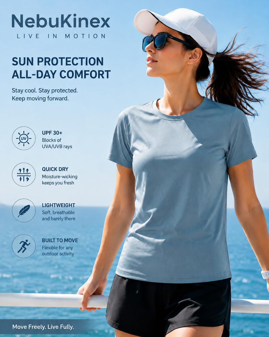 6 Pack Workout Tops for Women Short Sleeve UPF Sun Protection Athletic T Shirts Quick Dry Tennis Yoga Running Crew Neck Tee