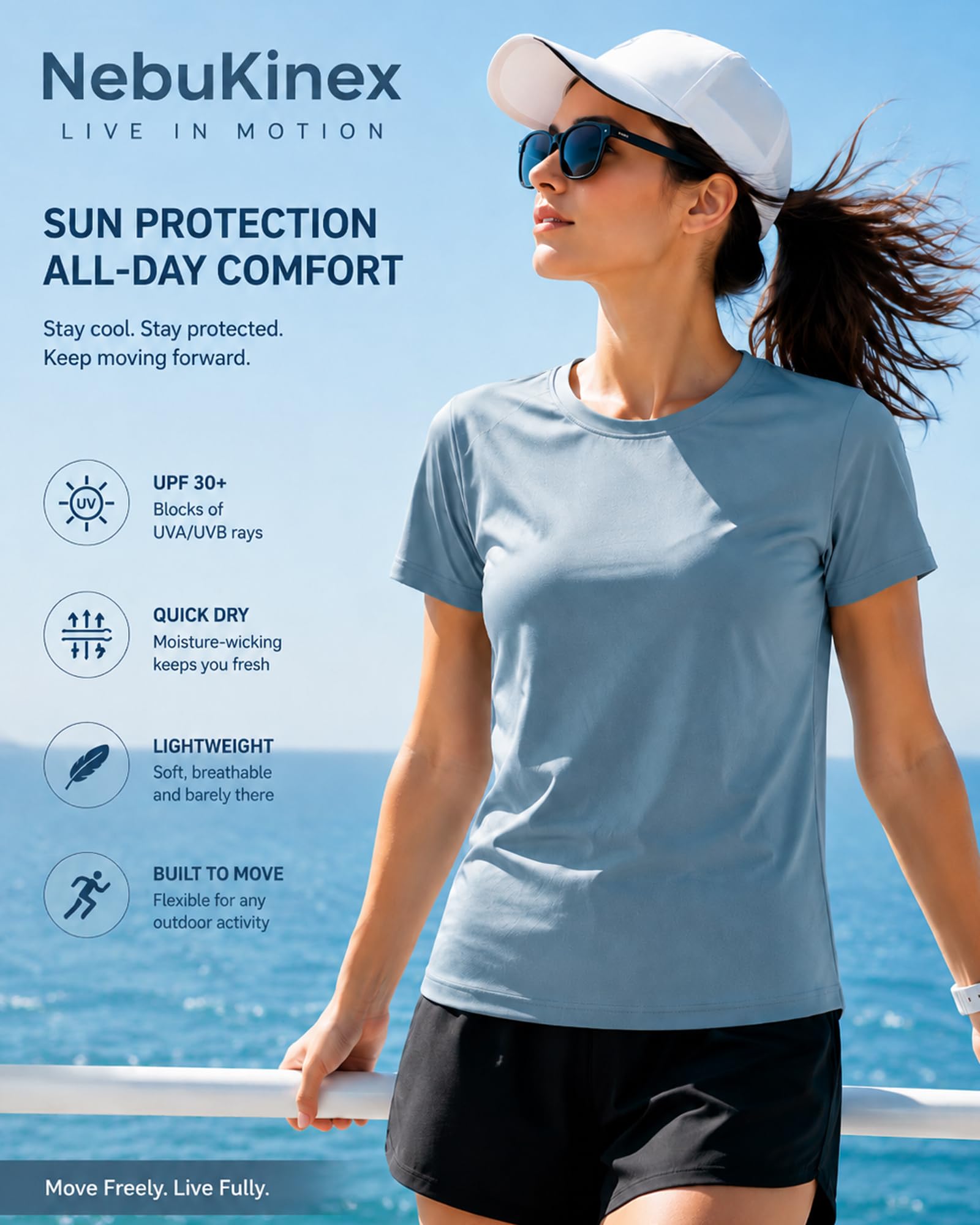 6 Pack Workout Tops for Women Short Sleeve UPF Sun Protection Athletic T Shirts Quick Dry Tennis Yoga Running Crew Neck Tee
