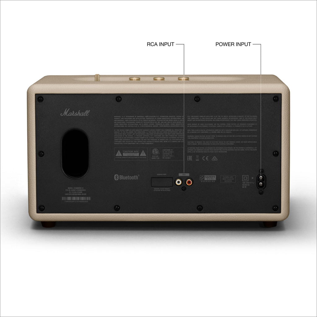 Marshall Stanmore III Bluetooth Home Speaker - Loud Stereo Sound with Bass and Treble Controls | Plug-in Powered | Record Player Compatible | RCA and 3.5mm Aux Inputs - Black