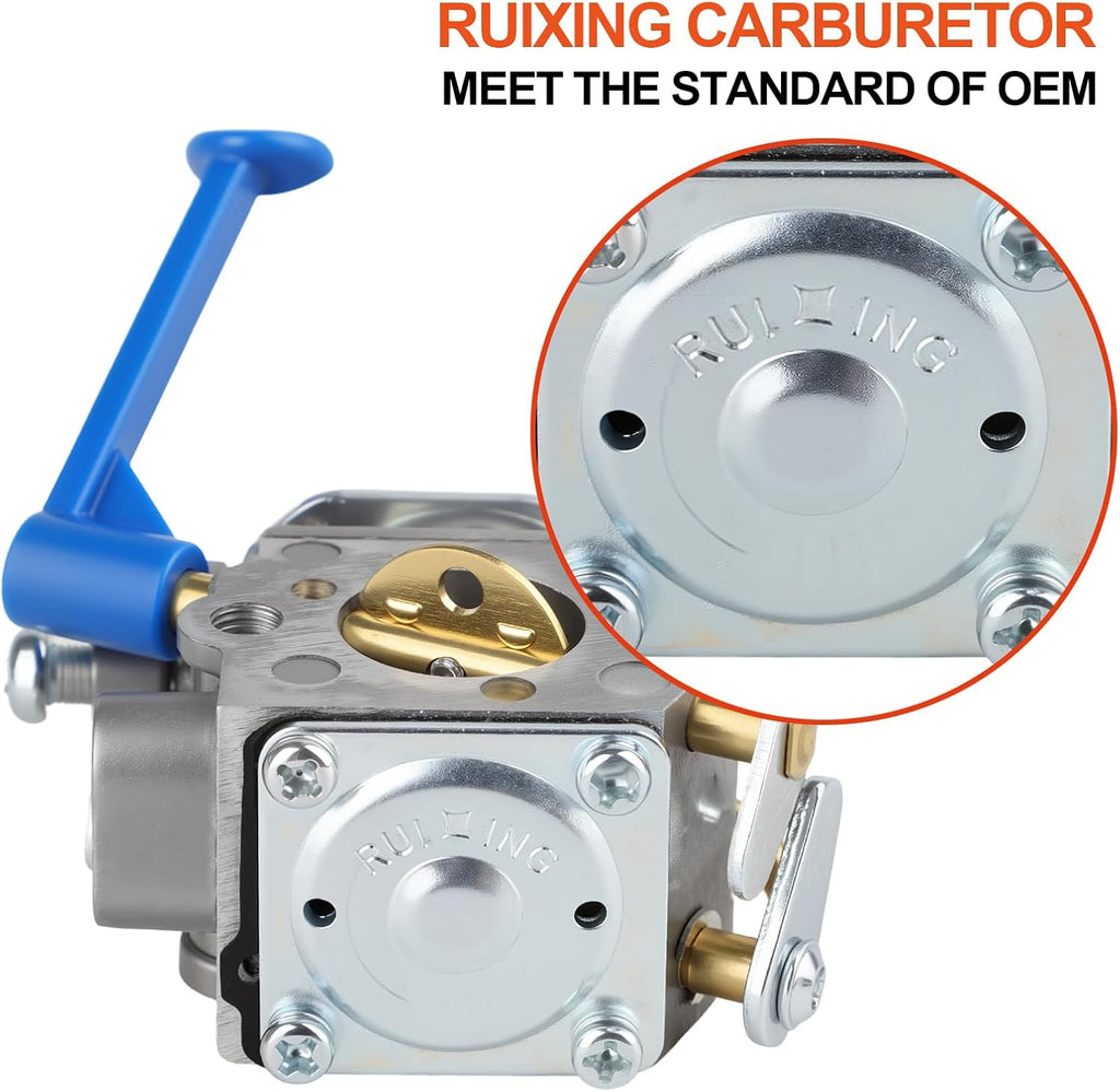 HUZTL 128LD Carburetor Tune Up Kit for Husqvarna 128CD 128L 125L 128LX Gas Trimmer Replaces 545081848 with Air Filter Fuel Line Kit