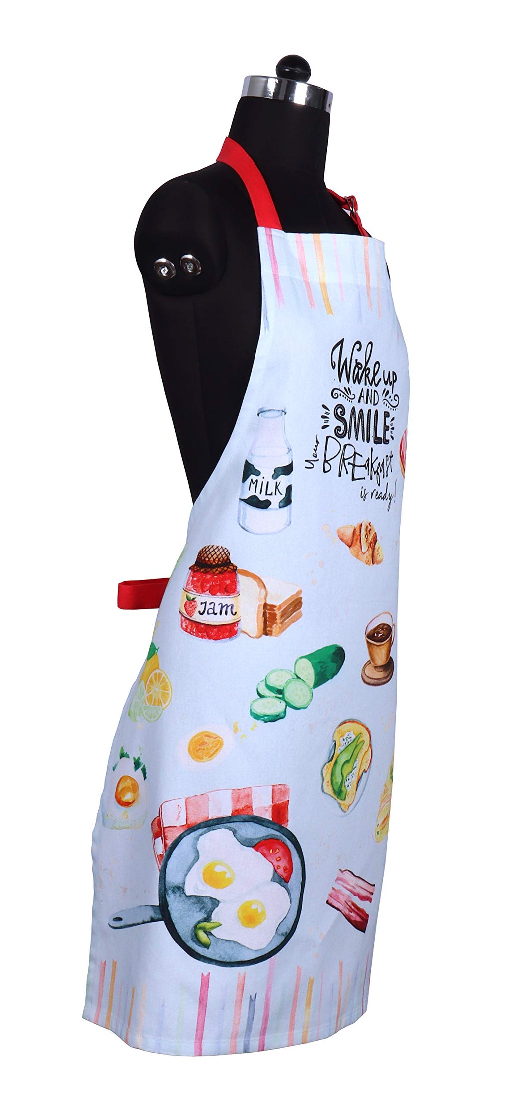 AMOUR INFINI Cotton Aprons for Women with Pocket, Adjustable Strap & Waist Ties - Washable Aprons for Baking, Cooking, Gardening (27.5 x 33 Inches - Blooming Floral)