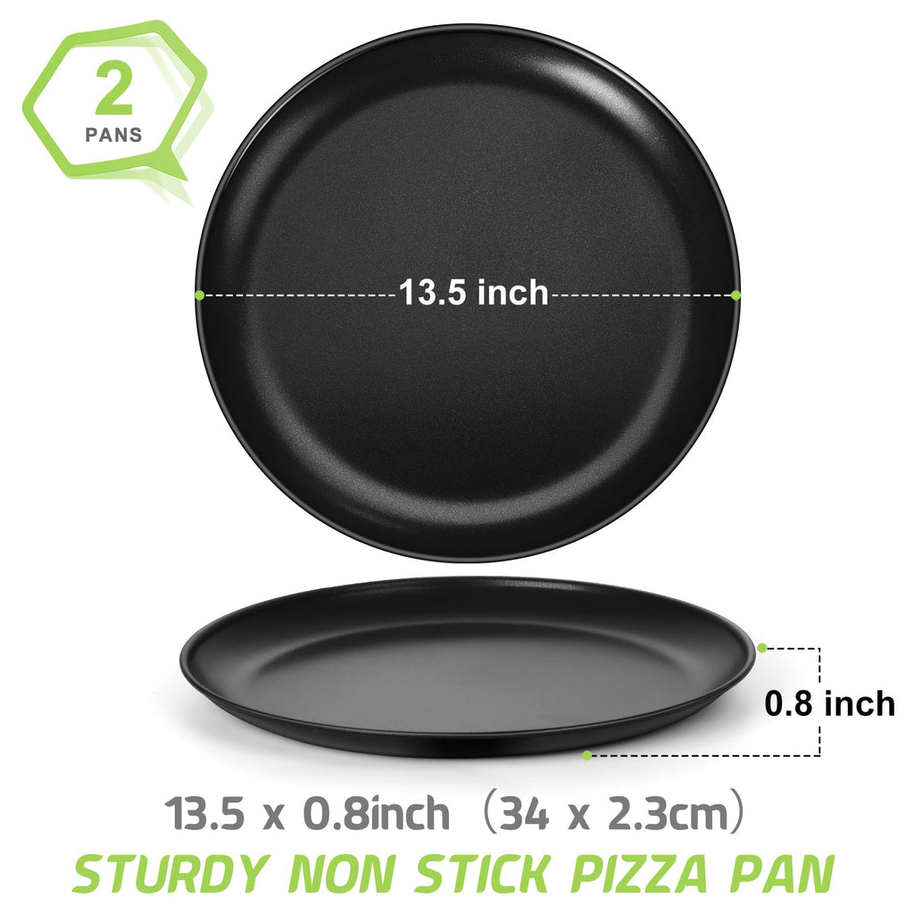 P&P CHEF Pizza Pan Set of 2, Stainless Steel Pizza Tray, Round Pizza Plate For Pie Cookie Pizza Cake, Non Toxic & Heavy Duty, Dishwasher Safe & Easy Clean, 10 Inch & Silver