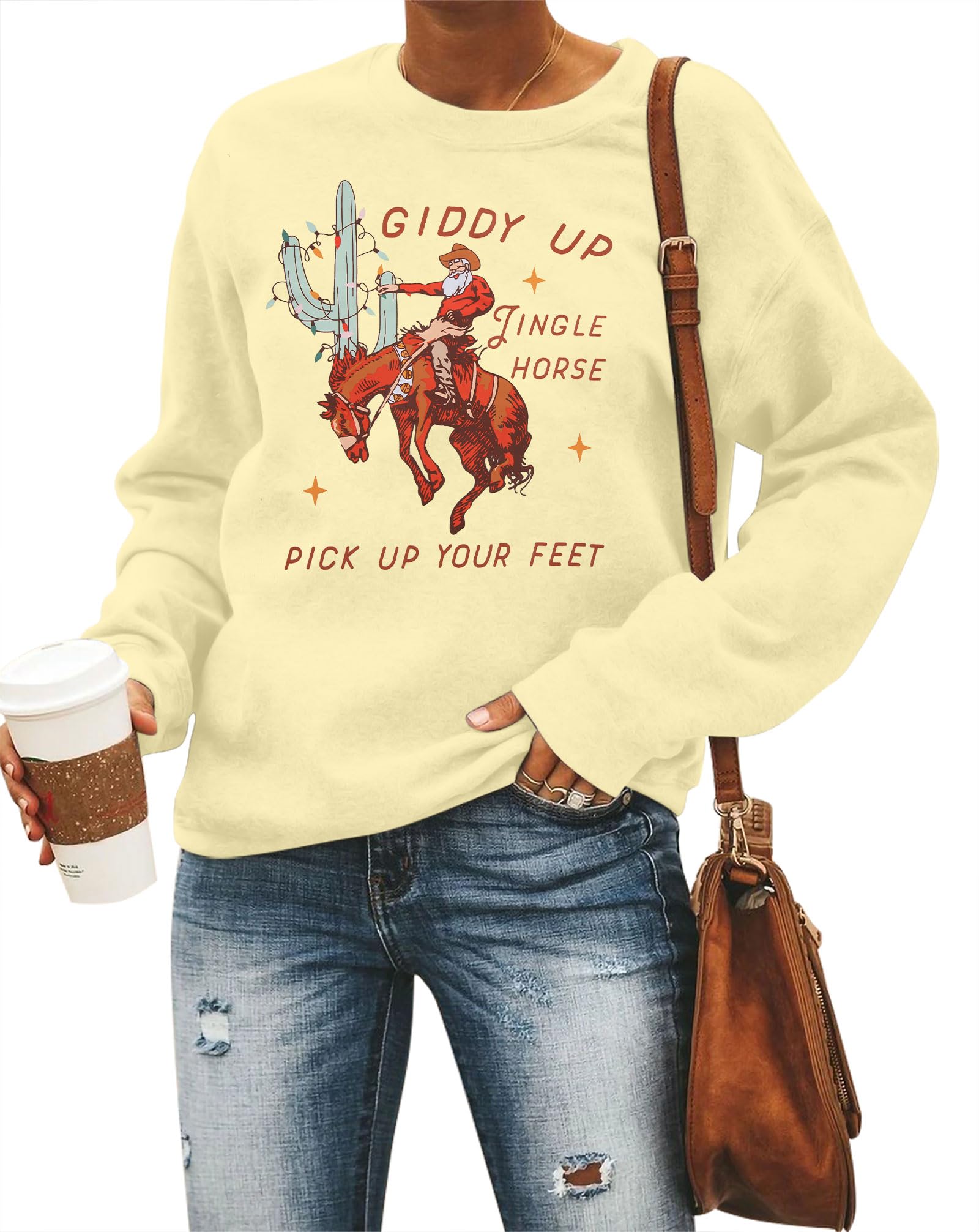 Christmas Sweatshirts Women Candy Canes Graphic Sweatshirt Vintage Xmas Long Sleeve Shirt Pullover Tops