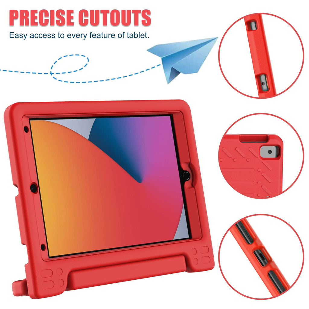 AVAWO Kids Case for iPad 10.2" 9th & 8th & 7th Generation, iPad 10.2 2021/2020/2019 Case with Built-in Screen Protector, Light Weight Shock Proof Handle Stand Friendly Cover for iPad 10.2" - Black