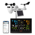 VEVOR 5-in-1 Wireless Weather Station, 7.5-Inch VA Display, Solar Powered Outdoor Sensor, Rain Gauge, Indoor Outdoor for Weather Forecast, Temperature, Humidity, Wind Speed and Direction (No WiFi)