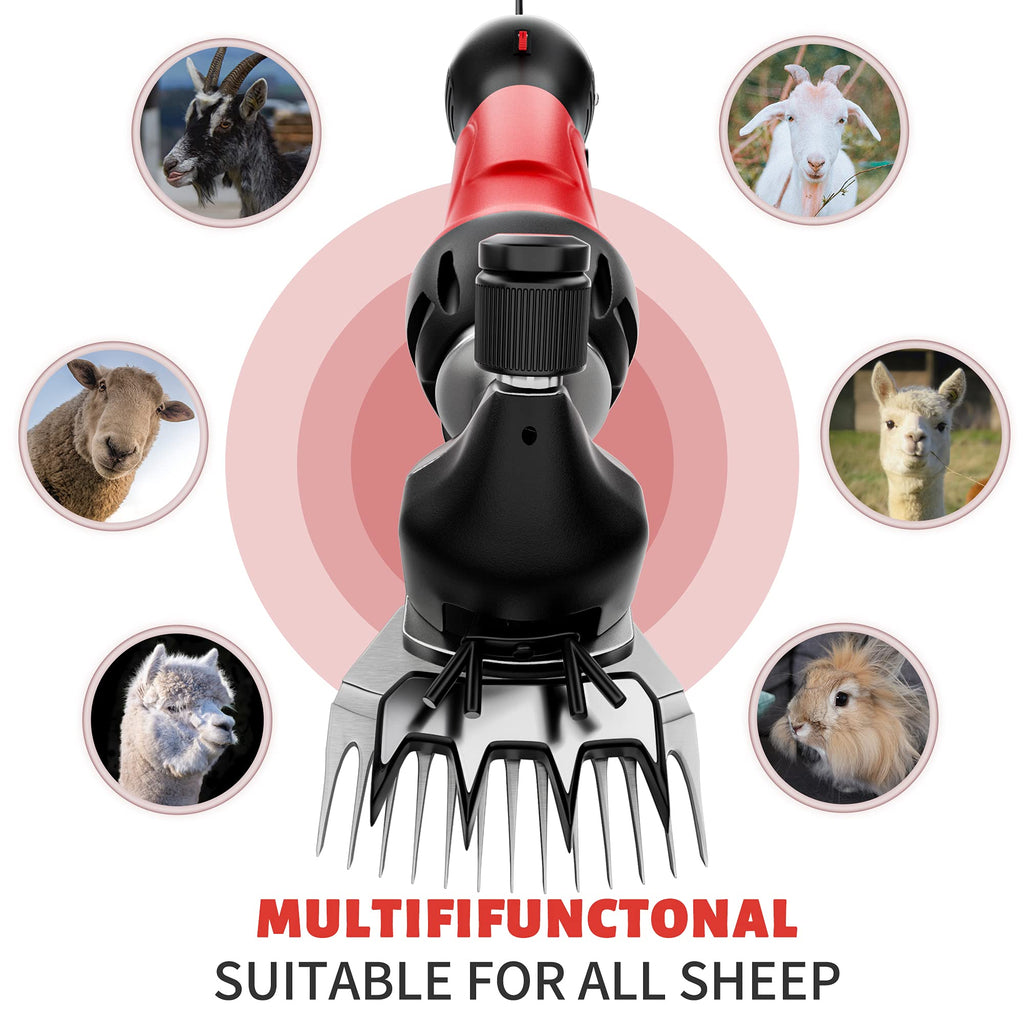 2026 Upgraded Sheep Shears 500W, Professional Electric Sheep Clippers, Farm Livestock Grooming Kit, 6 Speed Heavy Duty Electric Shears for Sheep Alpacas Goats Thick Coat Animals