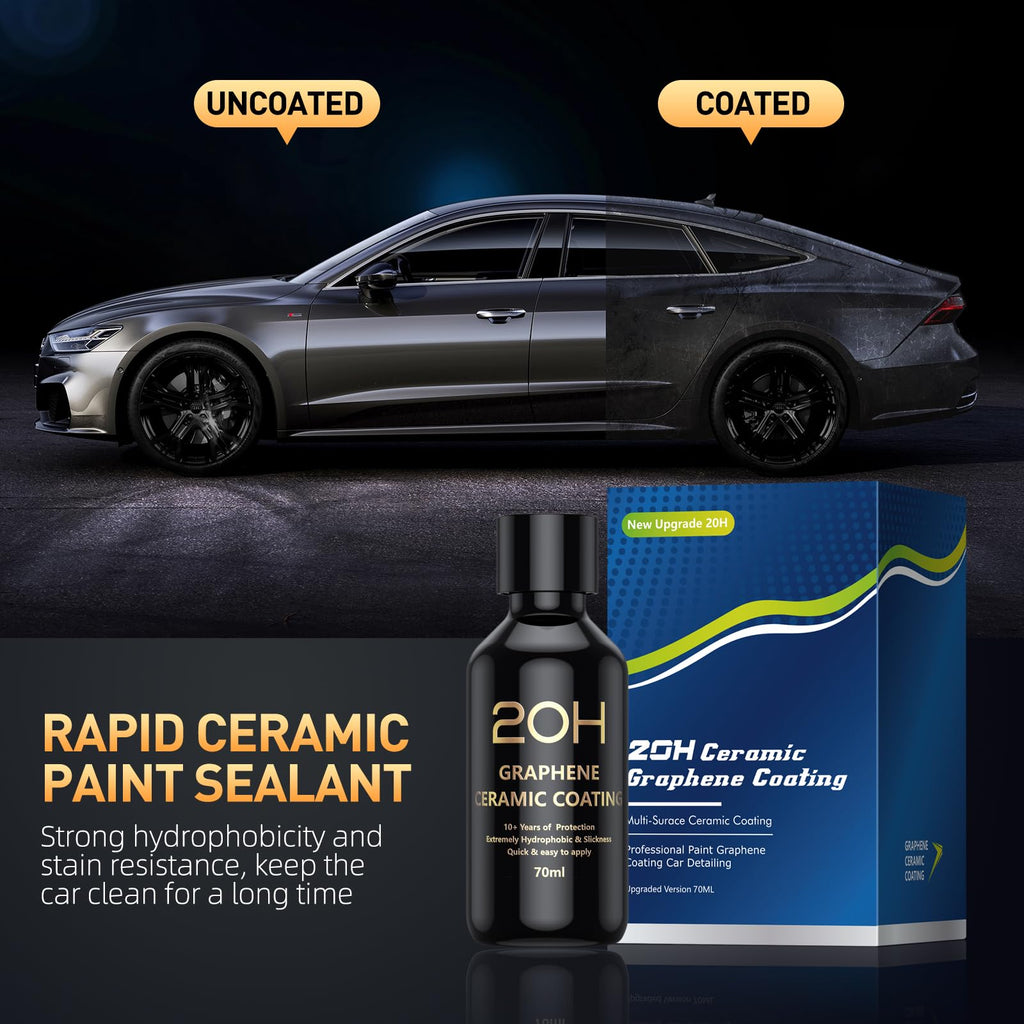 Graphene Ceramic Coating for Cars (17oz) - 12H Ceramic Spray Coating - 24+ Months of Long Lasting Protection - Ultra High Gloss & Shine - Unmatched Slickness - Extremely Hydrophobic