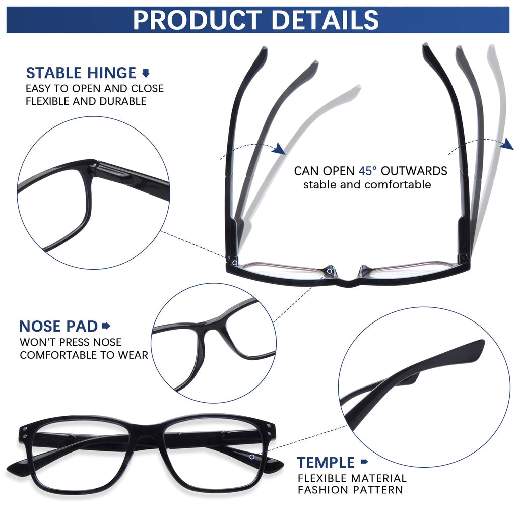SIGVAN Reading Glasses 5 Packs Blue Light Blocking Eyeglasses Quality Spring Hinge Colorful Computer Readers for Women Men