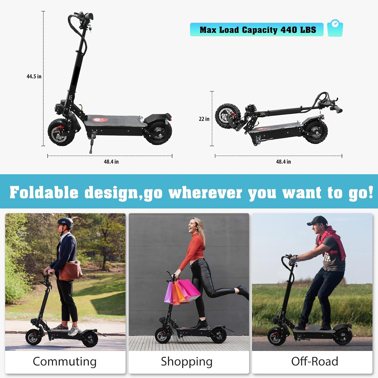 Electric Scooter for Adults,5600W Dual Motors Range 50 Miles,Electric Scooter Adults 50 MPH, 60V 27Ah Large Capacity Battery, 11" Off Road Tires Scooter with Detachable Seat Max Load 4470lbs
