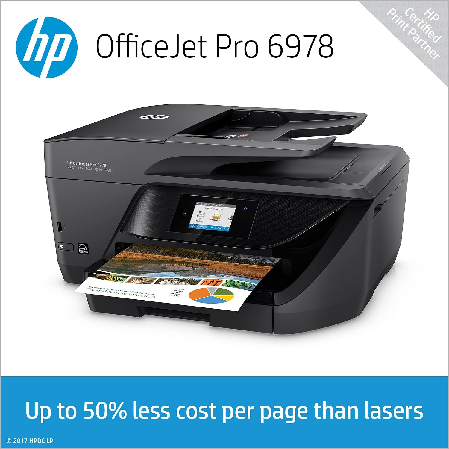 HP OfficeJet Pro 6978 All-in-One Wireless Printer, Instant Ink, Works with Alexa (T0F29A)
