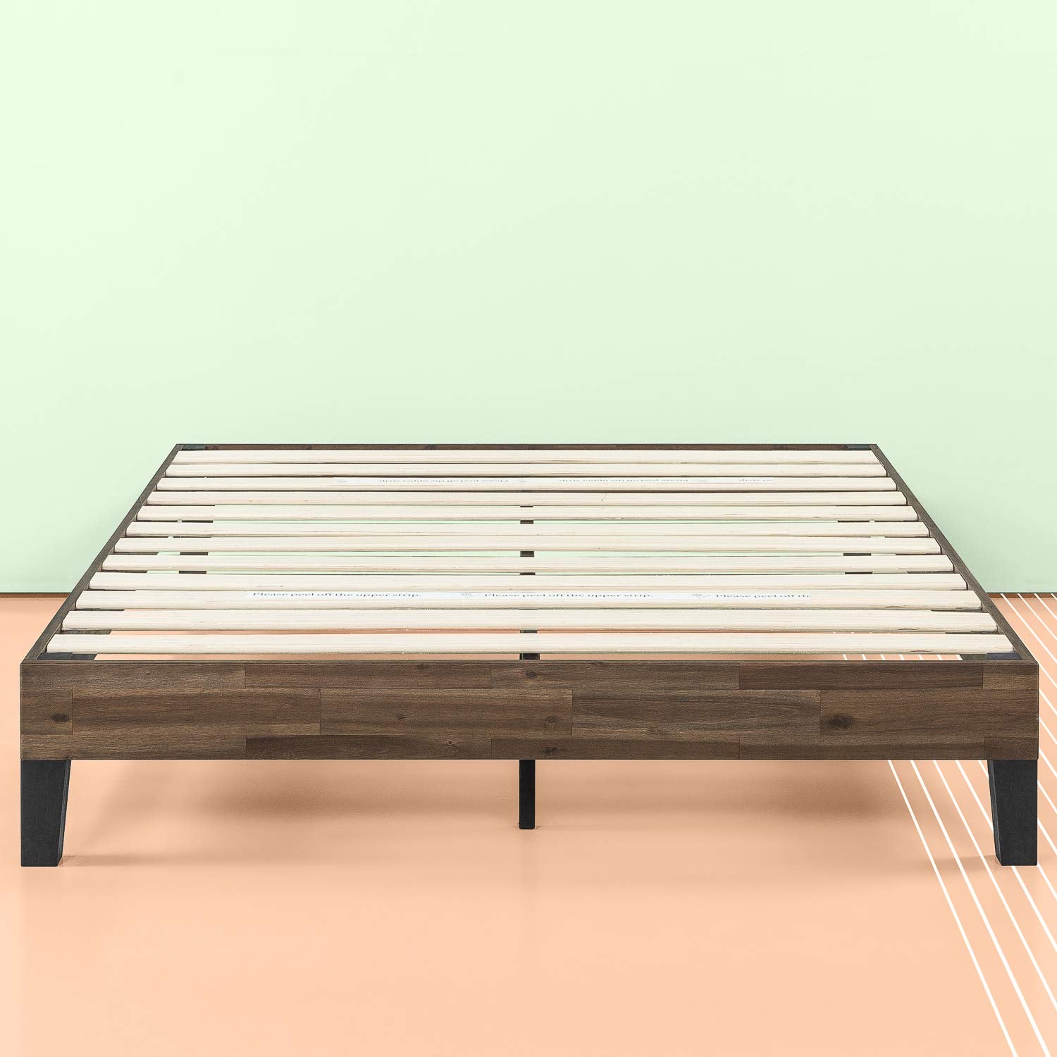 Zinus Tonja Wood Platform Bed Frame with Headboard, Mattress Foundation with Wooden Slat Support, No Box Spring Needed, Easy Assembly, Full