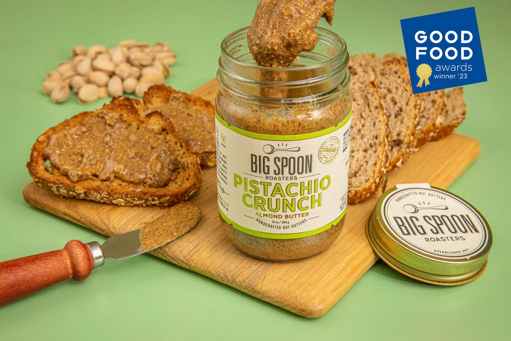 Big Spoon Roasters Carrot Cake Almond Butter With Sea Salt - Keto Friendly, Low Sugar Almond Butter - Crunchy & Bee-Friendly Almonds - Gourmet, Vegan Almond Nut Butter - 13 Ounces