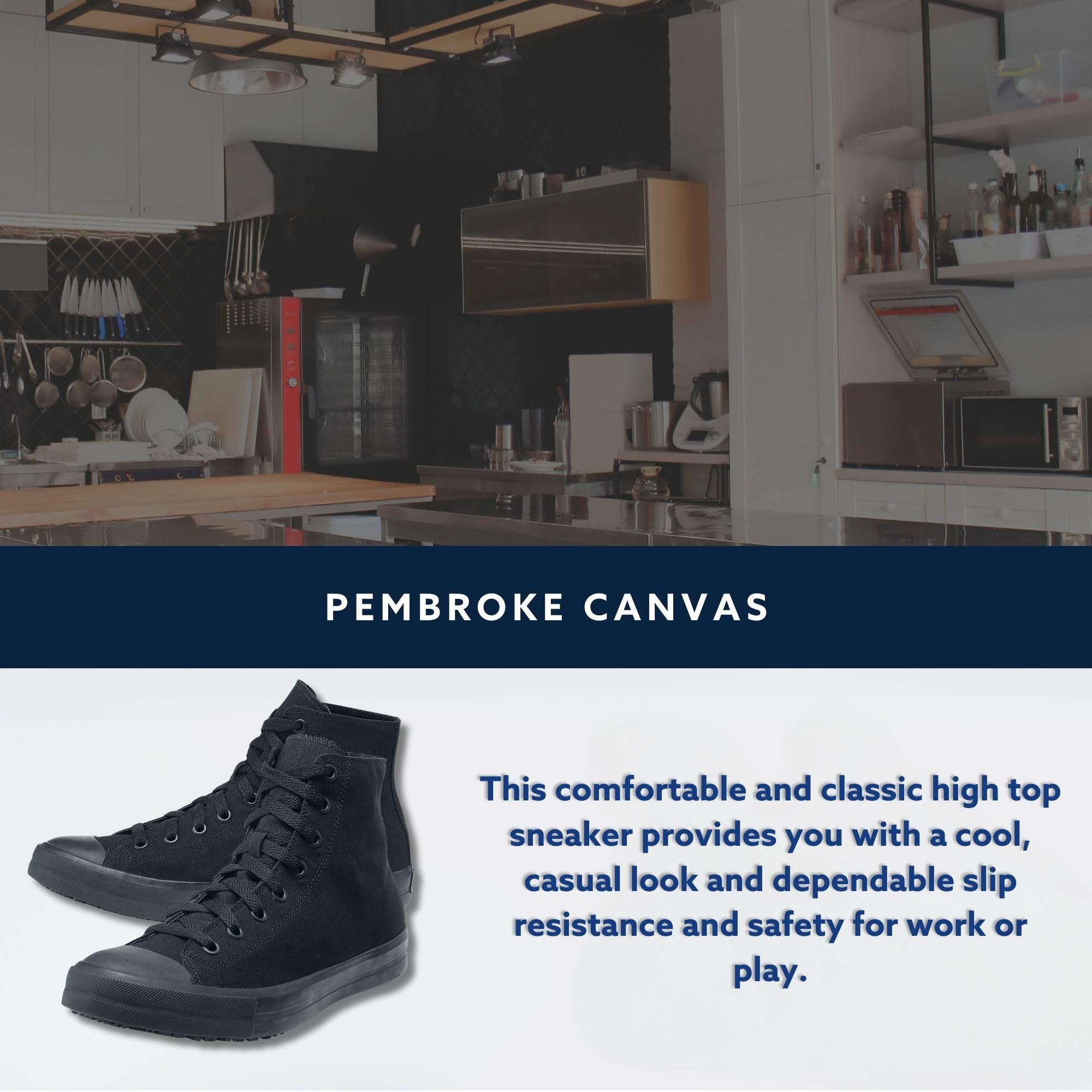 Shoes for Crews Unisex Slip-Resistant High-Top Work Sneakers – Comfortable, Water-Resistant Women's & Men's Shoes for Hospitality, Administrative Roles & More - Pembroke