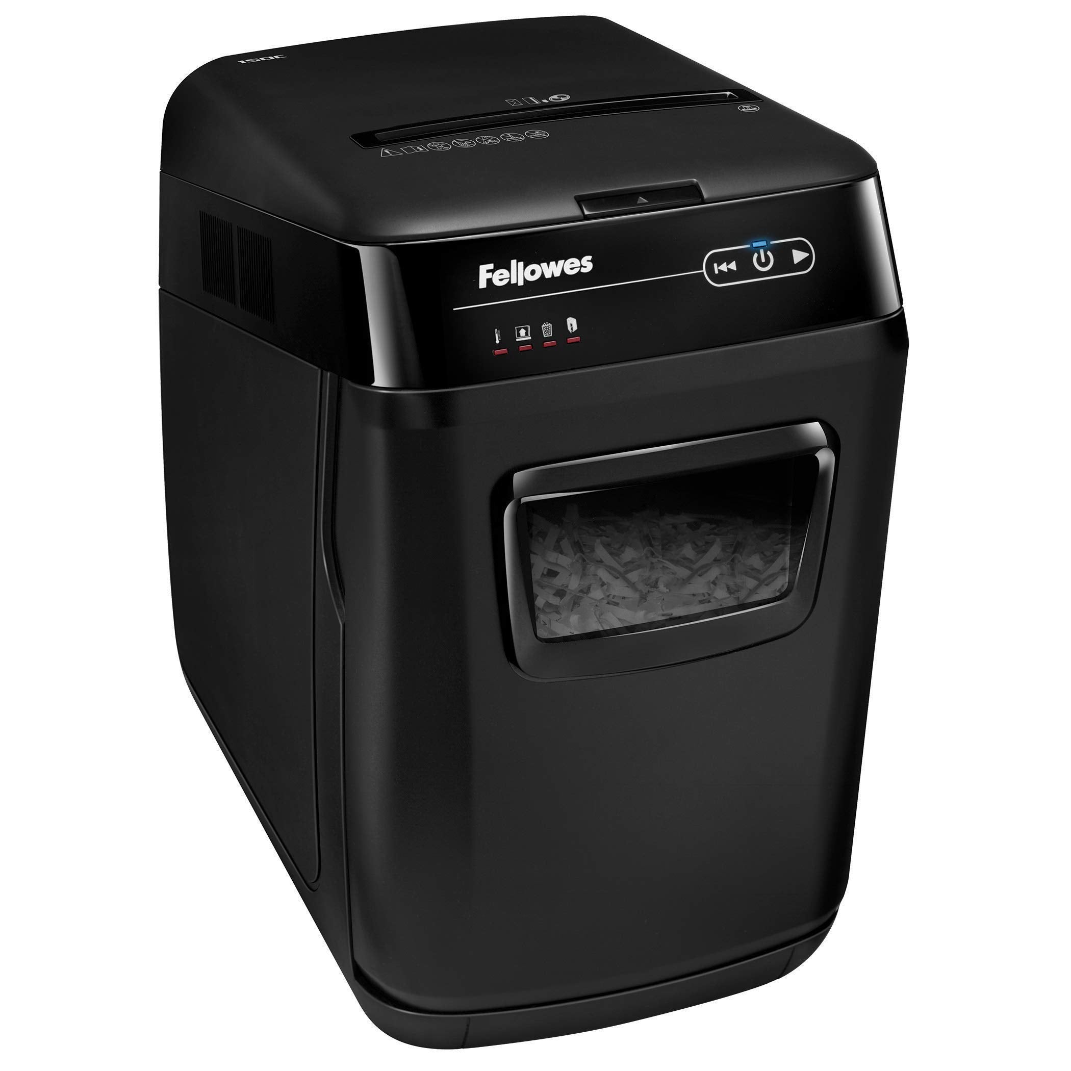 Fellowes AutoMax Micro-Cut 100M Commercial Office Auto Feed 2-in-1 Paper Shredder with 100-Sheet Capacity, Black