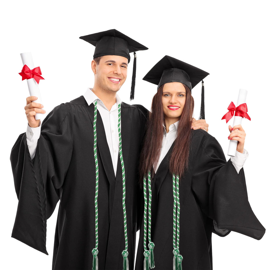 15 Pieces Graduation Honor Cord Braided Honor Cords with Tassels for Graduation Students (Black)