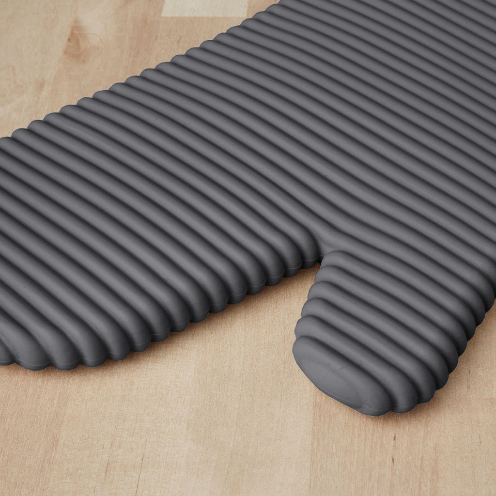 KITCHENAID Ribbed Soft Silicone Oven Mitt 2-Pack Set, 7.5"x13", Aqua Sky