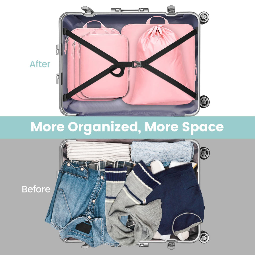 Cambond Compression Packing Cubes for Travel - Lightweight Expandable Travel Bags Luggage Organizers Travel Essentials Compression Cubes for Travel Space Saver for Carry on Suitcases Organizer