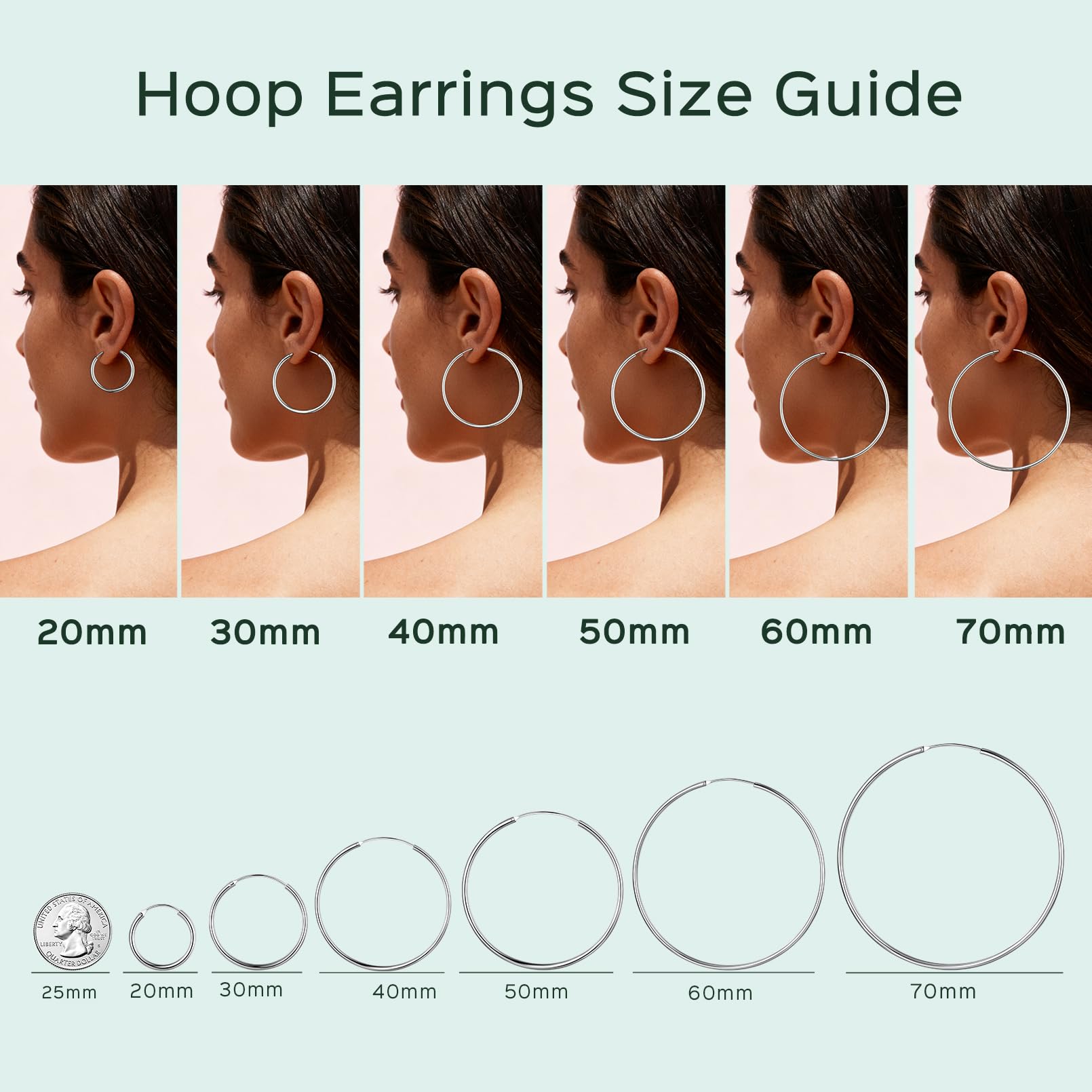ChicSilver 925 Sterling Silver Hoop Earrings for Women Hypoallergenic, Lightweight Large Gold Plated Silver Hoop Earrings, Endless Hoops Earring 20/30/40/50/60/70MM