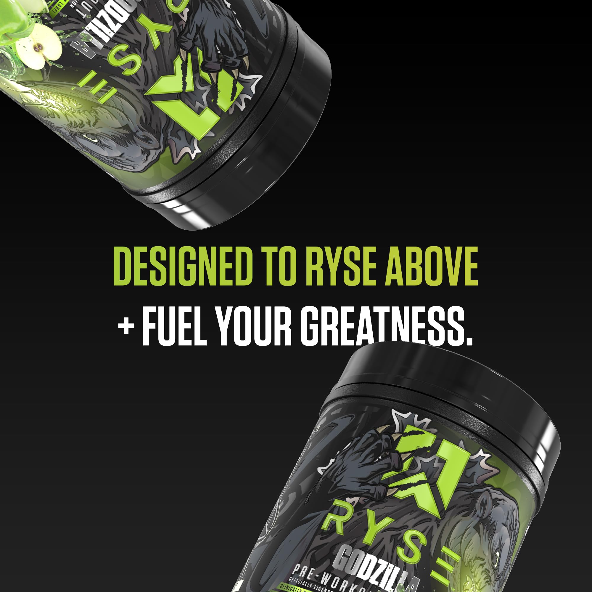 RYSE Godzilla X Noel Deyzel Pre Workout Powder - BlackBerry Lemonade - 400mg Caffeine, High Stim Pre-Workout for Men & Women with Citrulline & Beta Alanine - Energy, Pump & Focus - 20/40 Servings
