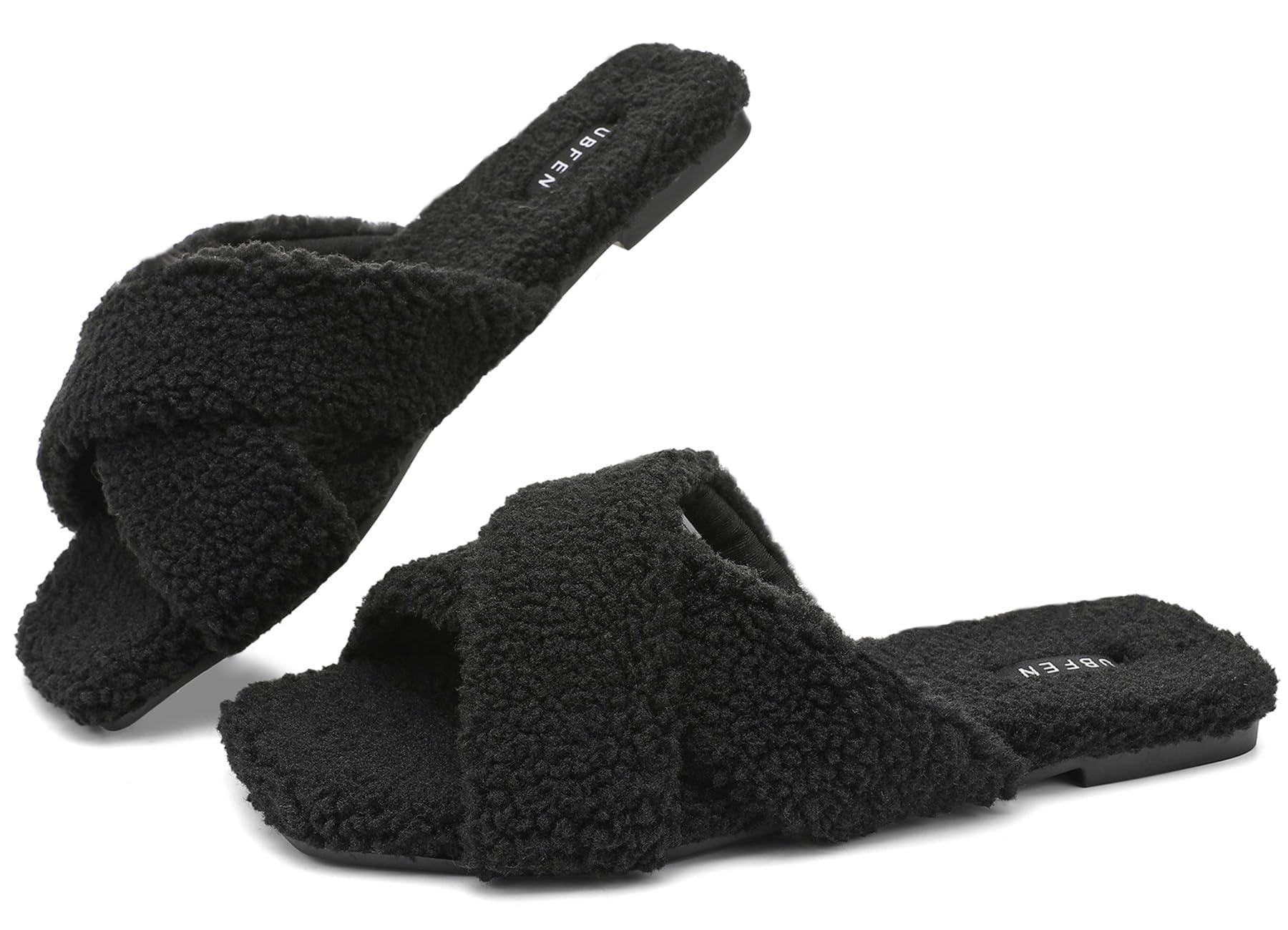 UBFEN Womens Mens Slippers Memory Foam Comfort Fuzzy Plush Lining Slip On House Shoes