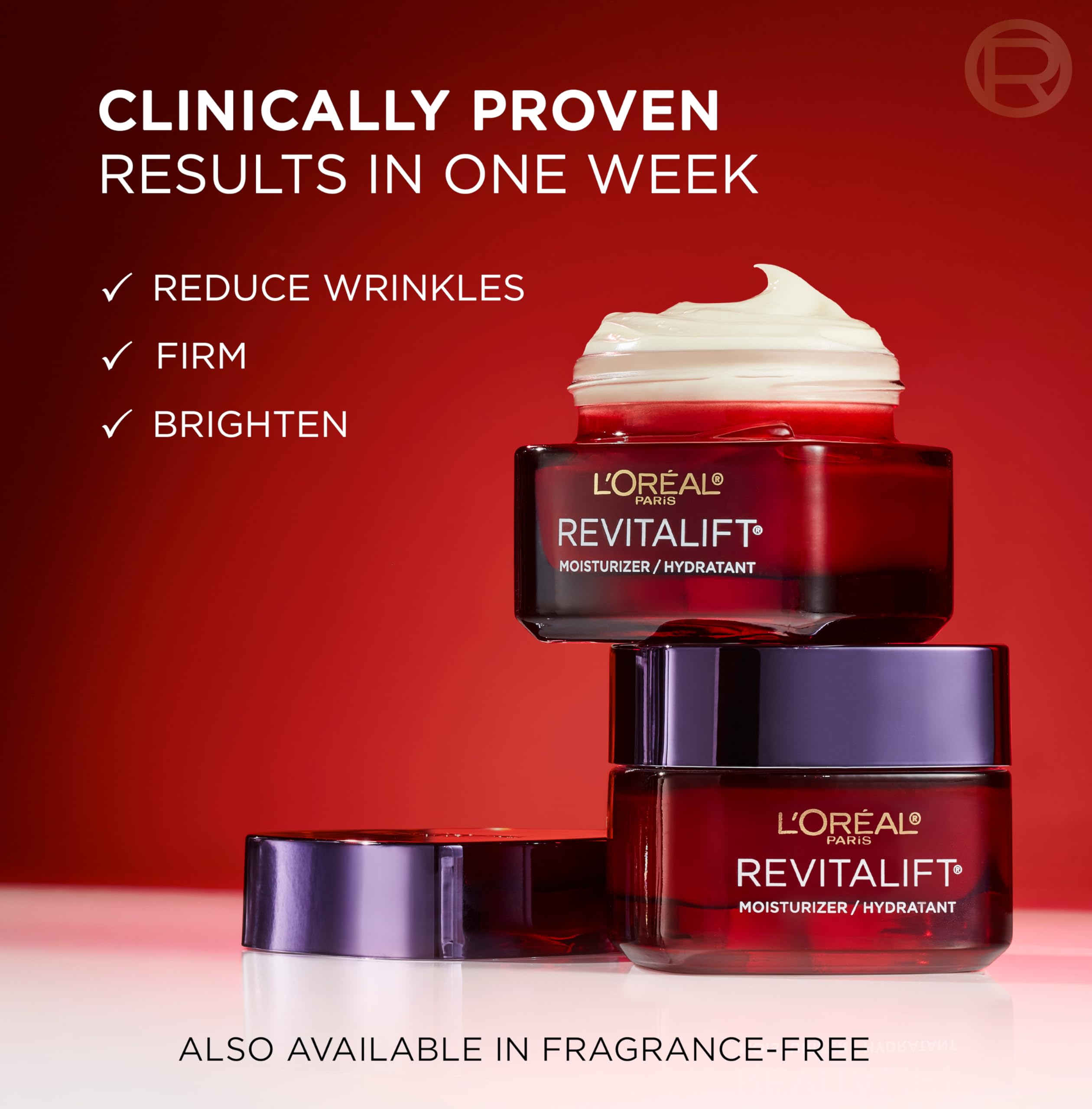 L'Oreal Paris Revitalift Triple Power Anti-Aging Face Moisturizer, Pro Retinol, Hyaluronic Acid & Vitamin C to Reduce Wrinkles, Firm & Brighten Skin, 2.55 Oz