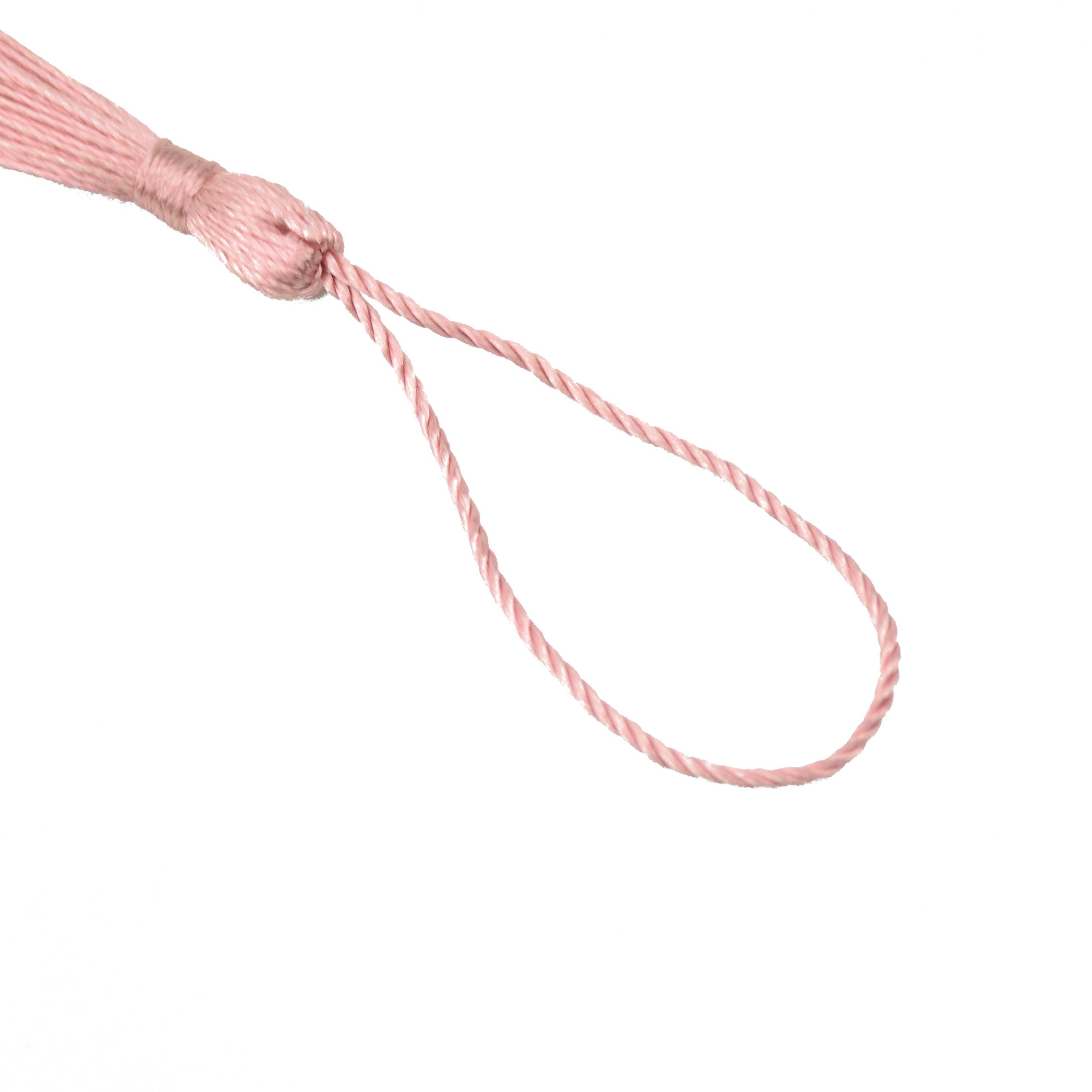 Makhry 100pcs 13cm/5 Inch Silky Floss Bookmark Tassels with 2-Inch Cord Loop and Small Chinese Knot for Jewelry Making, Souvenir, Bookmarks, DIY Craft Accessory (Dark Grey)