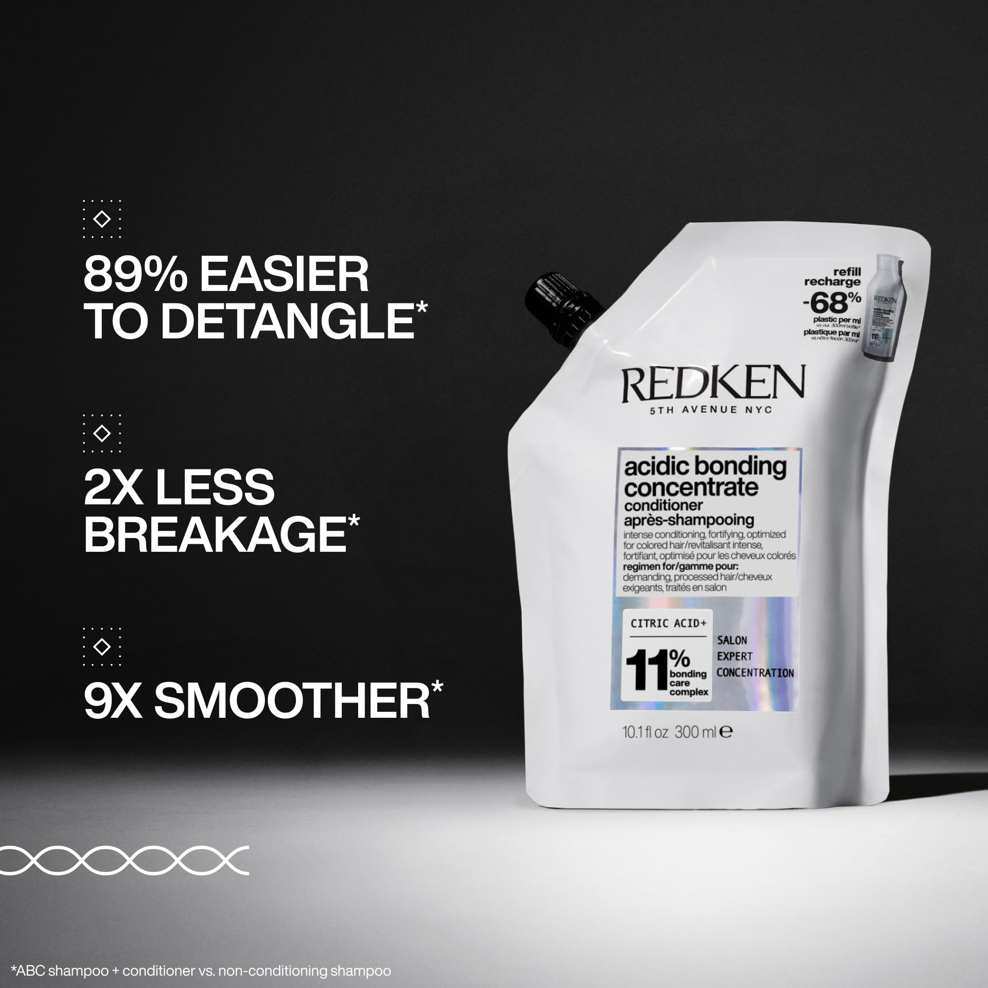 Redken Acidic Bonding Concentrate Conditioner For Damaged Hair Repair - Strengthens and Repairs Weak and Brittle Hair, Sulfate-Free, With Citric Acid