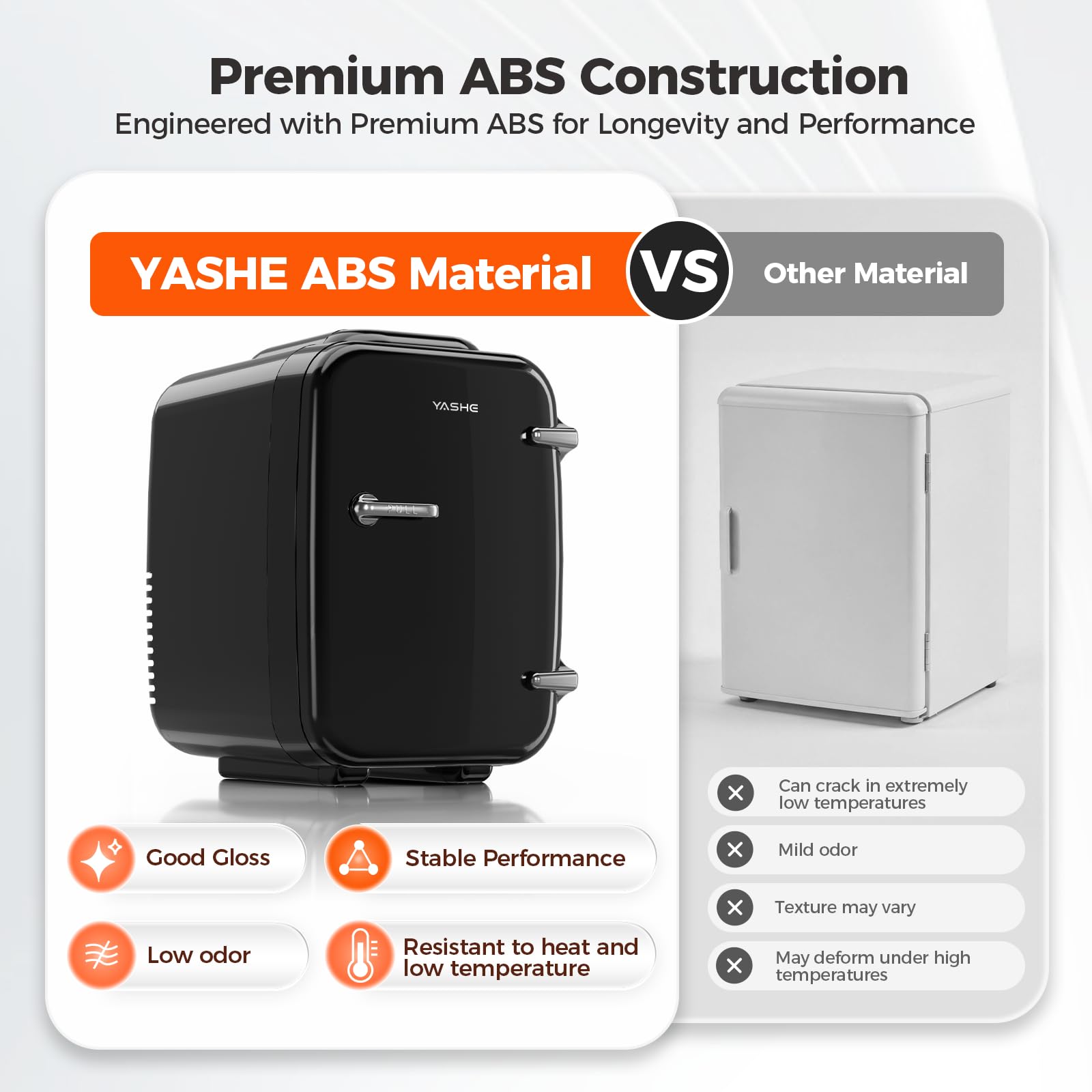 YASHE Mini Fridge, 4 Liter/6 Can Mini Makeup Fridge, 110V AC/ 12V DC Portable Thermoelectric Cooler&Warmer for Skincare, Drink, Cosmetic, Medicine, Small fridge for Bedroom, Office, Dorm, Car, Black