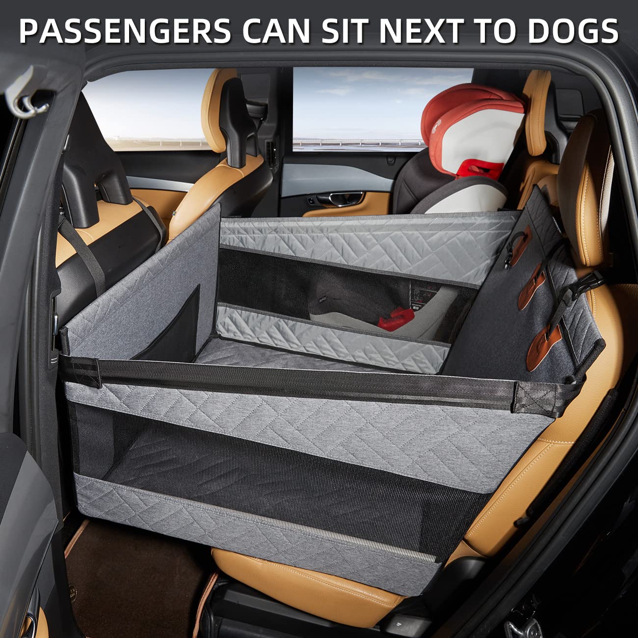 TKYZ Medium Dog Car Seat,Back Seat Extender for Dogs,Waterproof Large Dog Seat Cover for Backseat, Pet Bed for Car Hammock(Black-s)