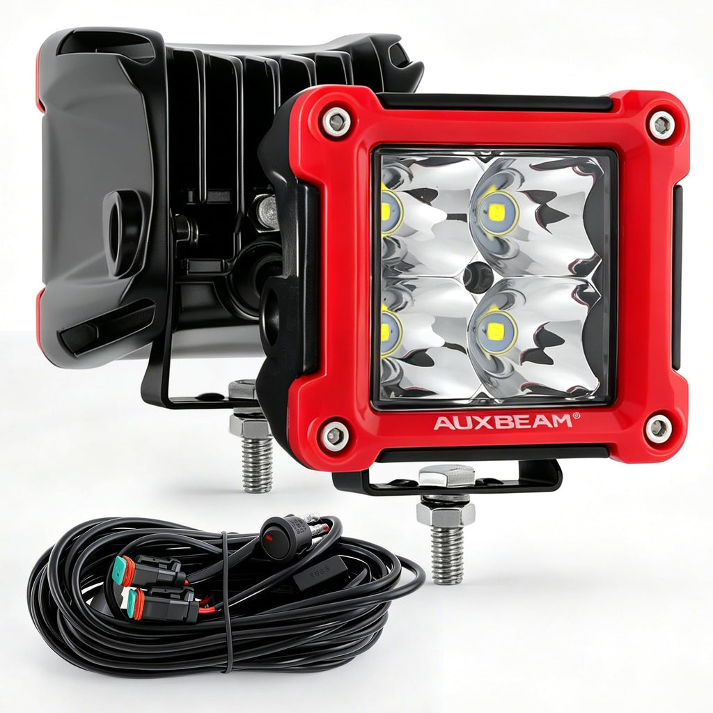 Auxbeam FA Series 3 Inch LED Cubes with DRL 2 Modes Spot Beam Offroad Lights 20W Driving Spotlights A-Pillar Ditch Lights for 4x4 Truck Car ATV Motorcycle, Pair