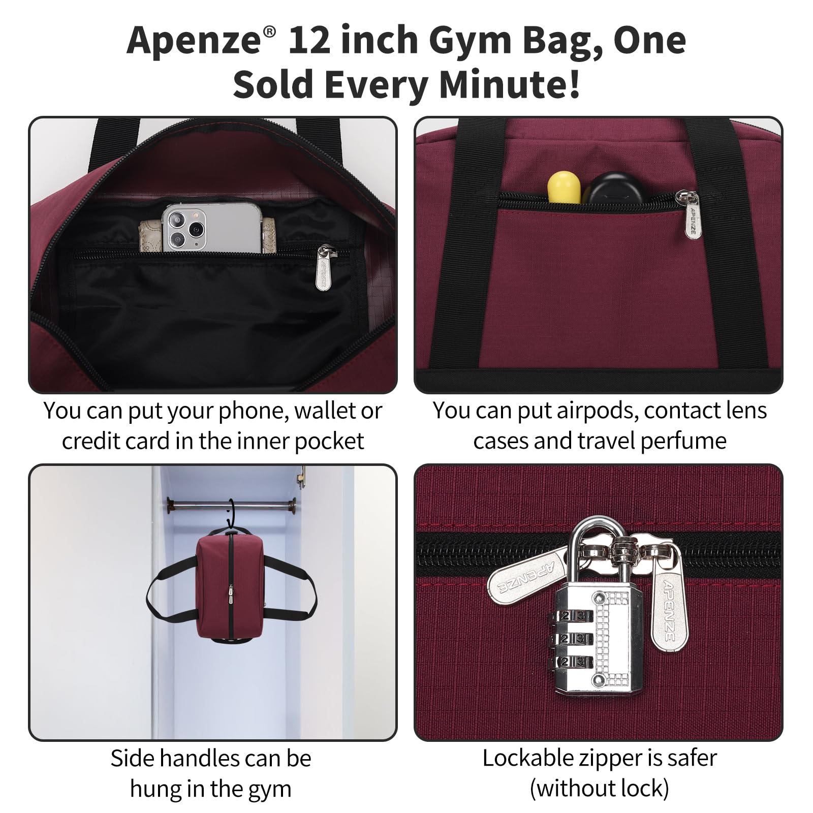 Apenze Small Gym Bag Carry On Bag - 12 in Mini Duffle Bag Lightweight for Overnight Travel(Camouflage)