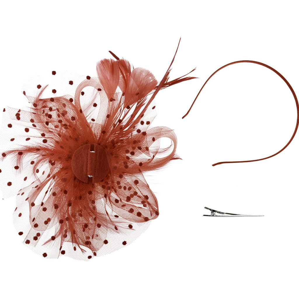 AQOKKA Women Fascinators Hats Flower Fascinators with Headband and Clip Tea Party Headwear for Women and Girls