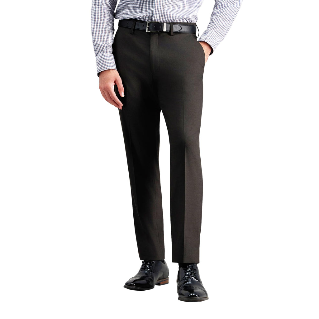 J.M. Haggar Mens 4-Way Stretch Straight Fit Flat Front Dress Pant
