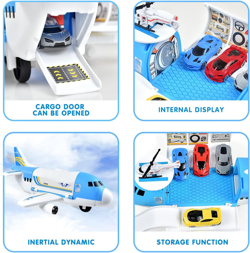 Tuko Transport Cargo Airplane Car Toy Play Set for 3+ Years Old Boys and Girls